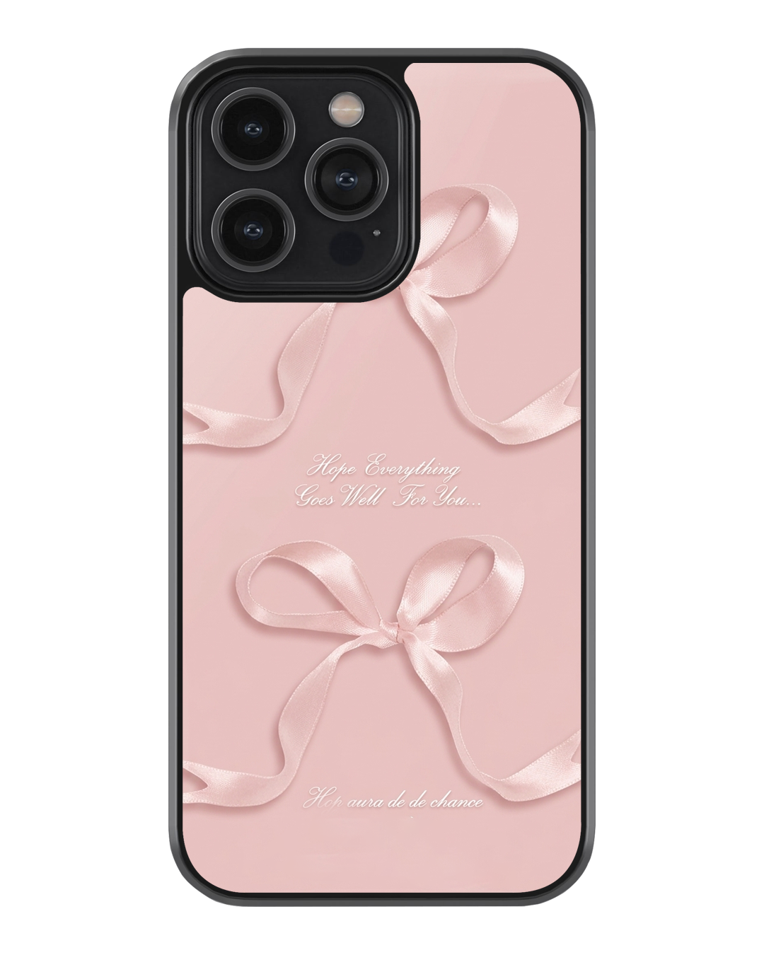 Soft Pink Ribbon Glass Case