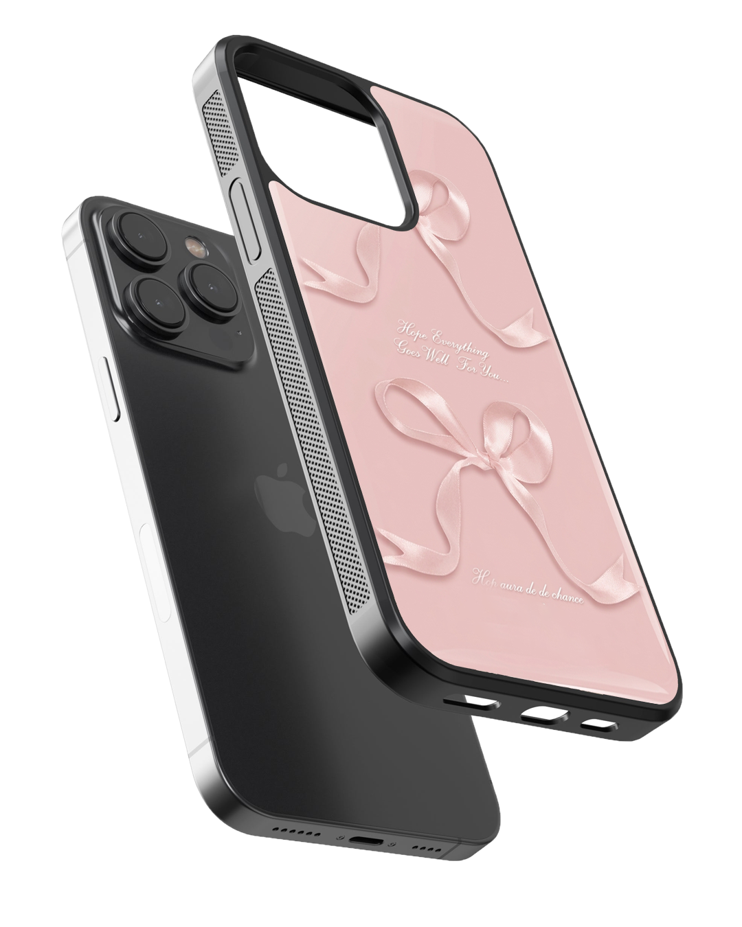 Soft Pink Ribbon Glass Case