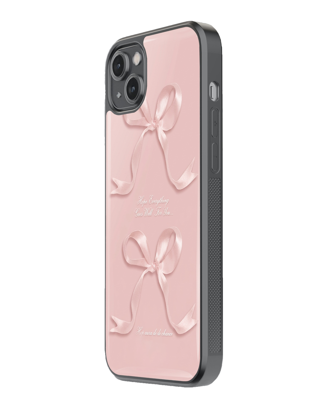 Soft Pink Ribbon Glass Case