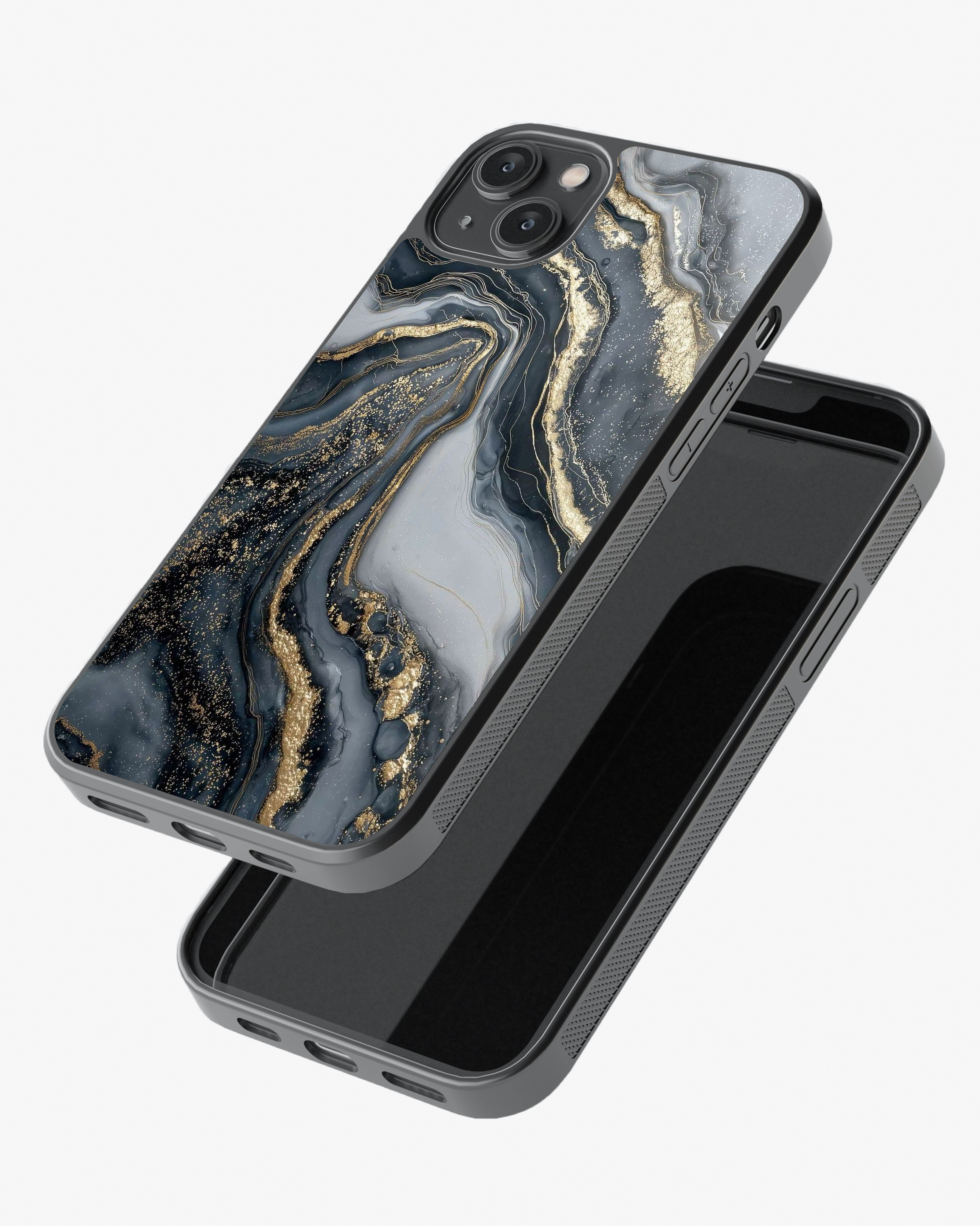 Midnight Gold Marble – Luxury Case Cover Glass Case