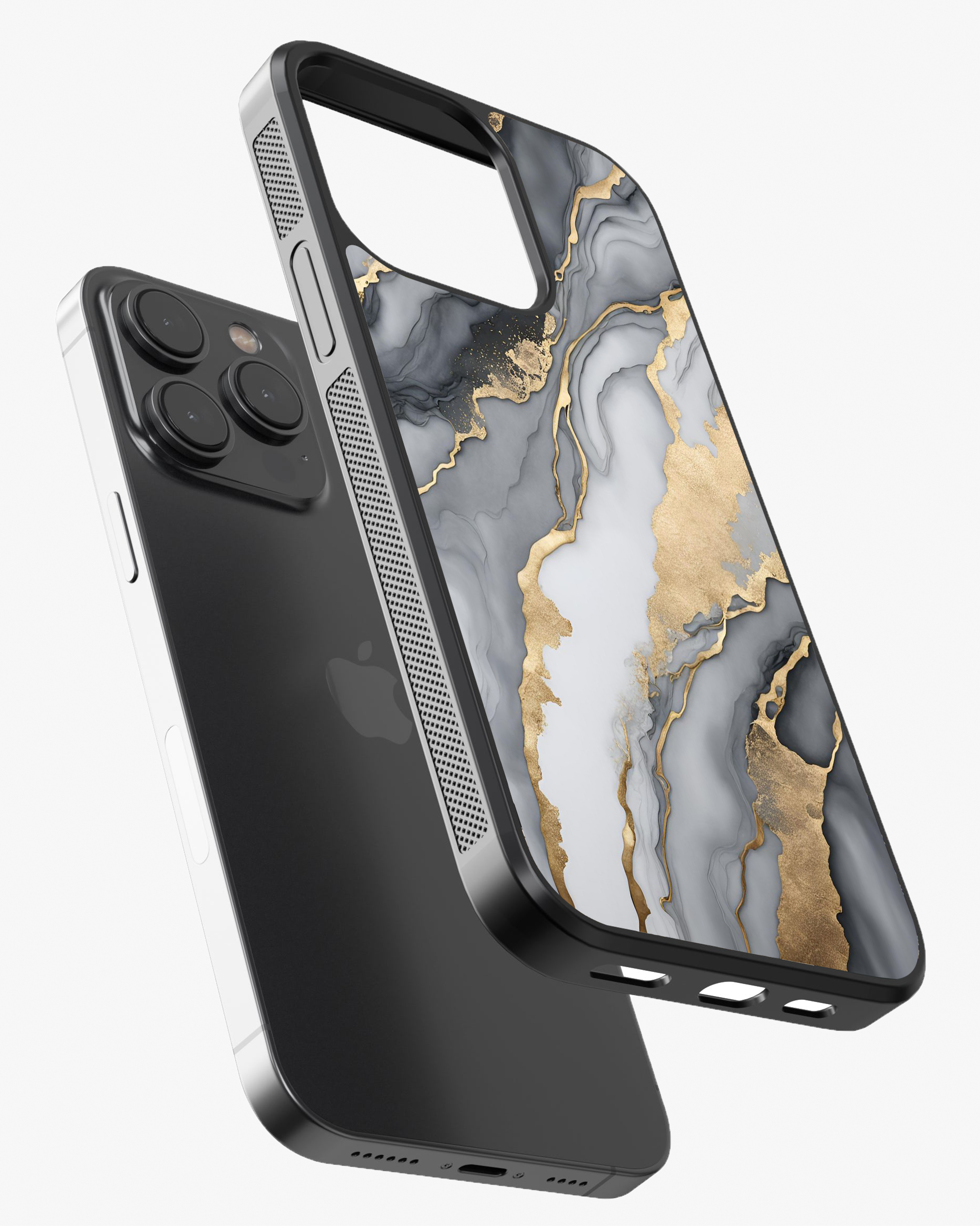 Silver Luxe Marble – Gold Vein Luxury Case Cover Glass Case