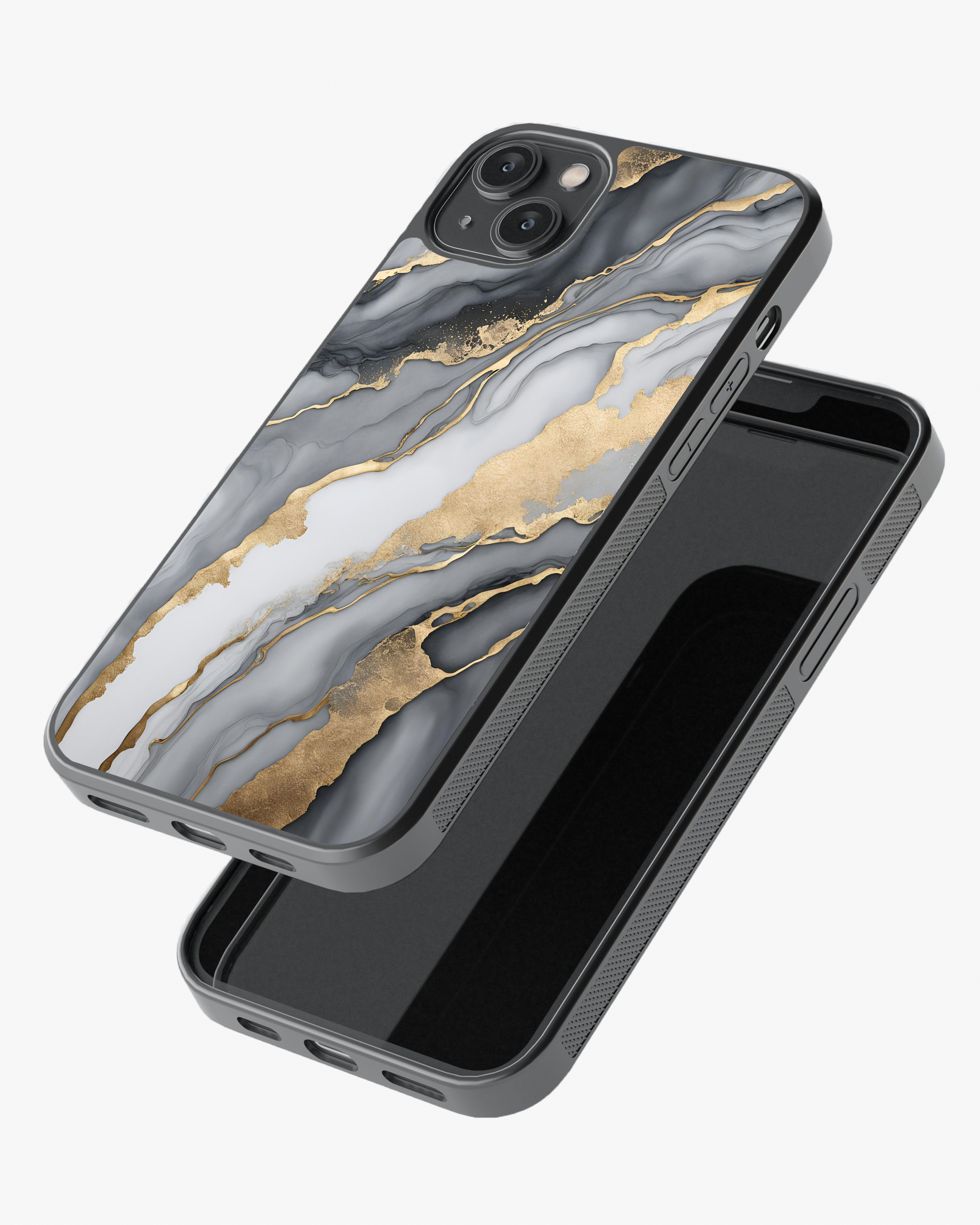 Silver Luxe Marble – Gold Vein Luxury Case Cover Glass Case