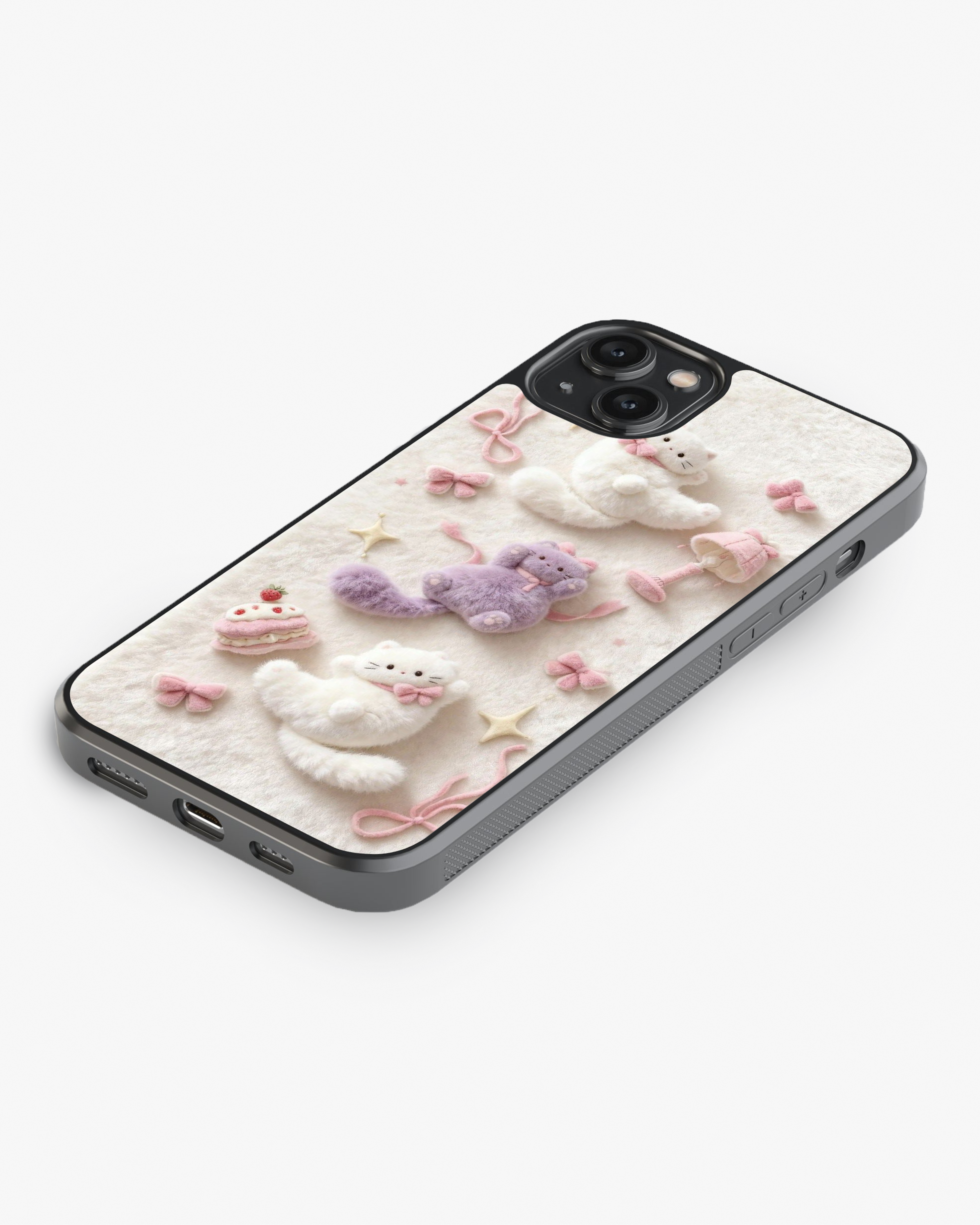 Fluffy Kitty Dreams – Cute Luxury Case Cover Glass Case
