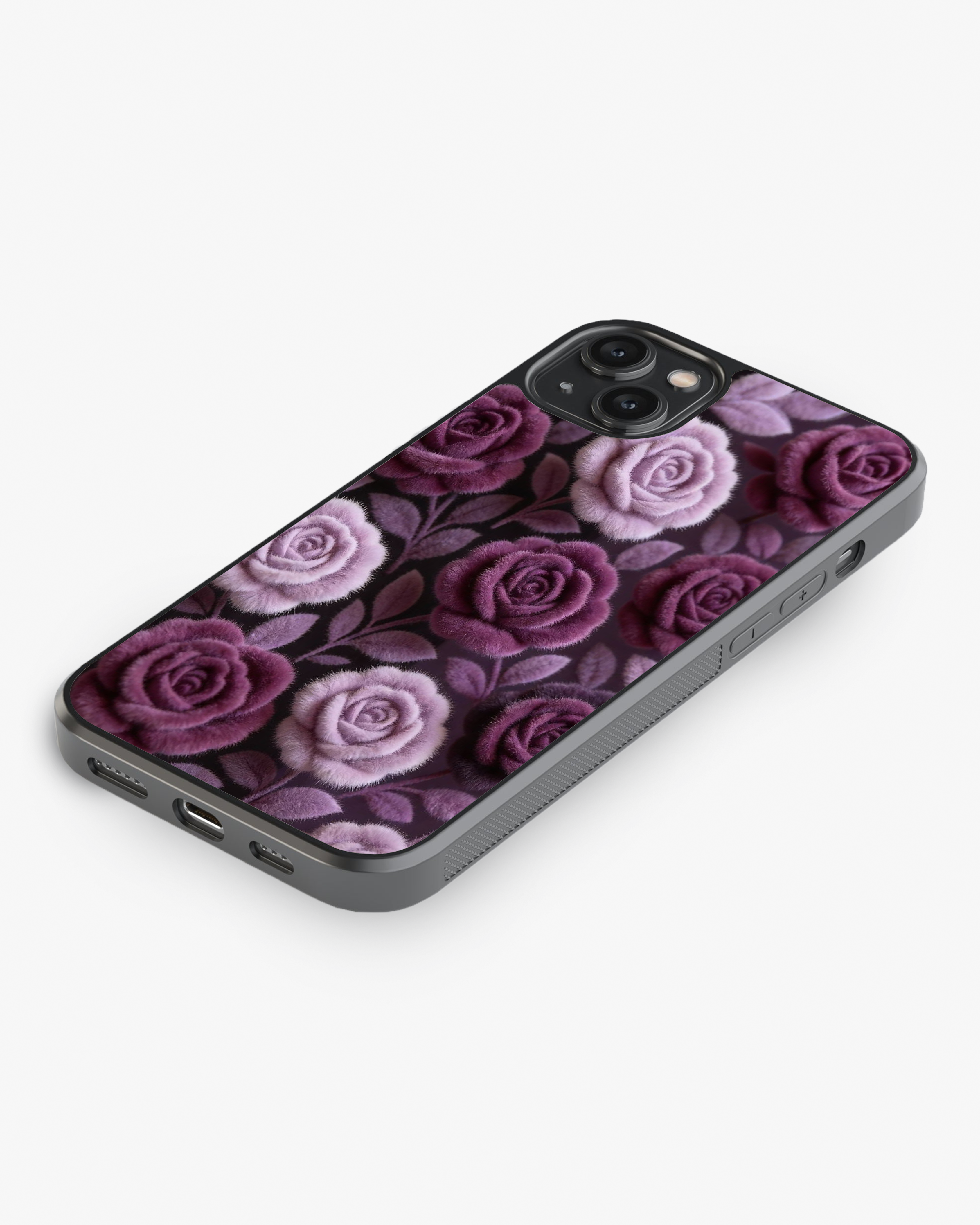 Velvet Purple Rose Floral – Luxury Aesthetic Case Cover Glass Case