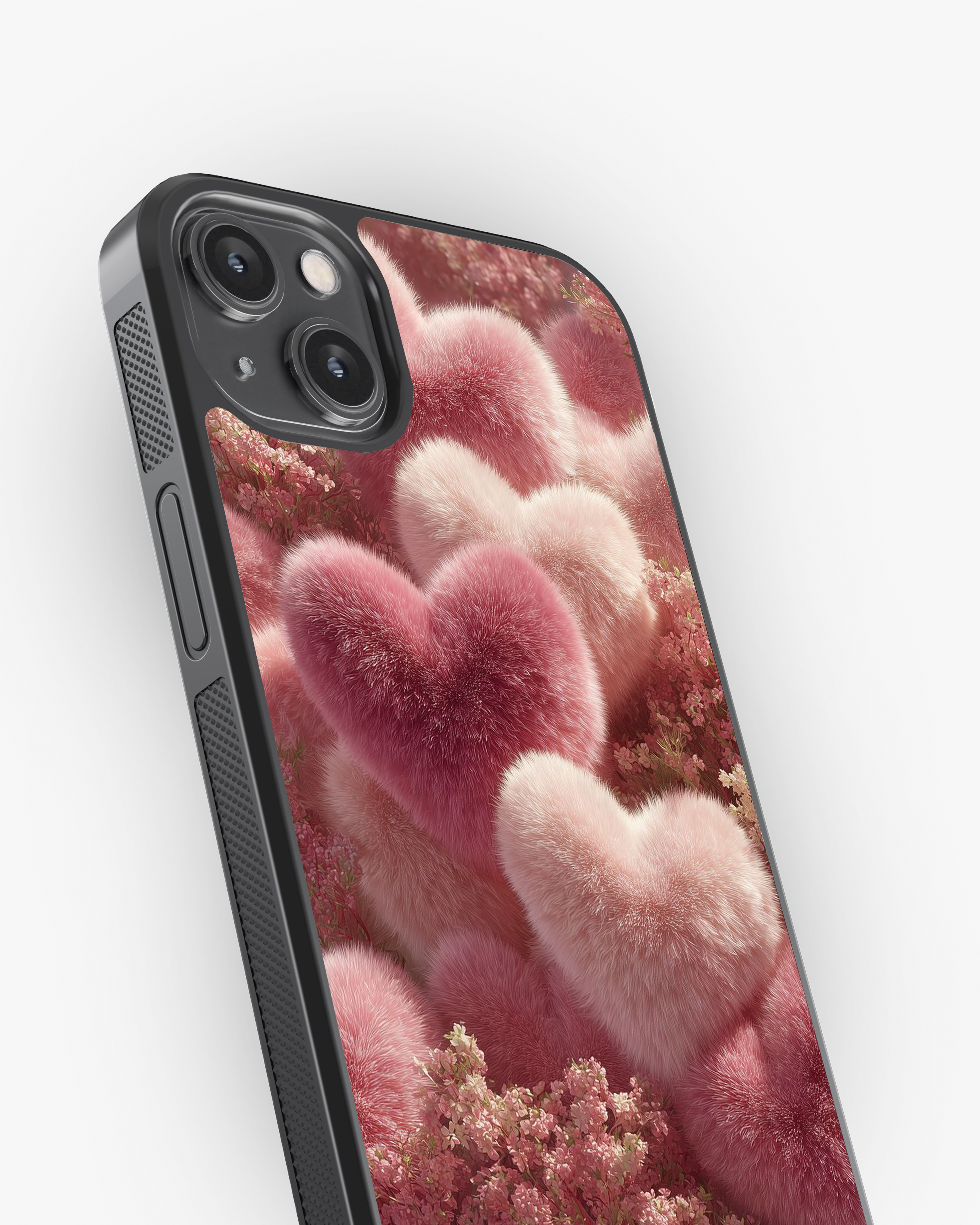 Fluffy Pink Hearts – Romantic Aesthetic Case Cover Glass Case