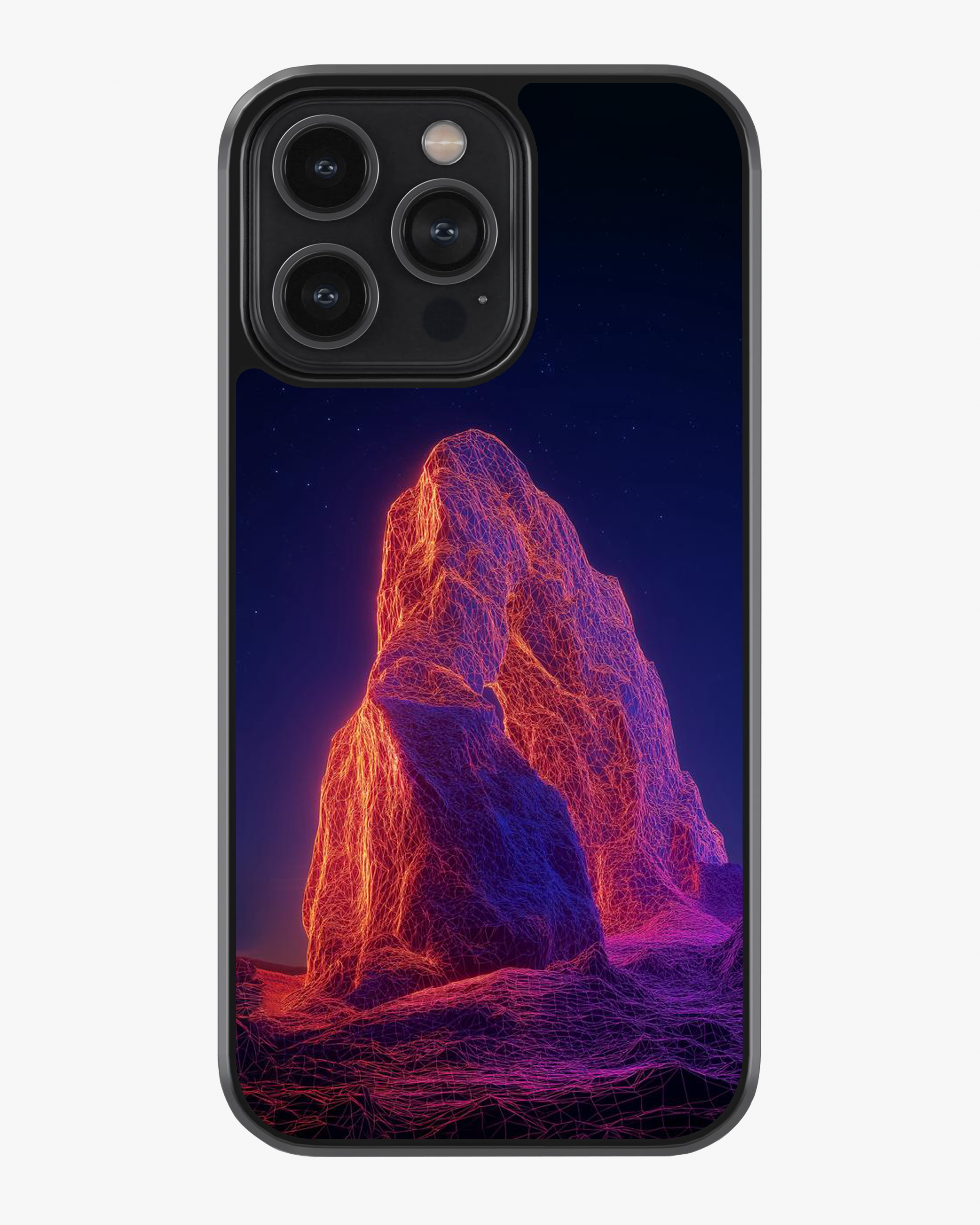 Neon Peak – Futuristic Wireframe Case Cover Glass Case