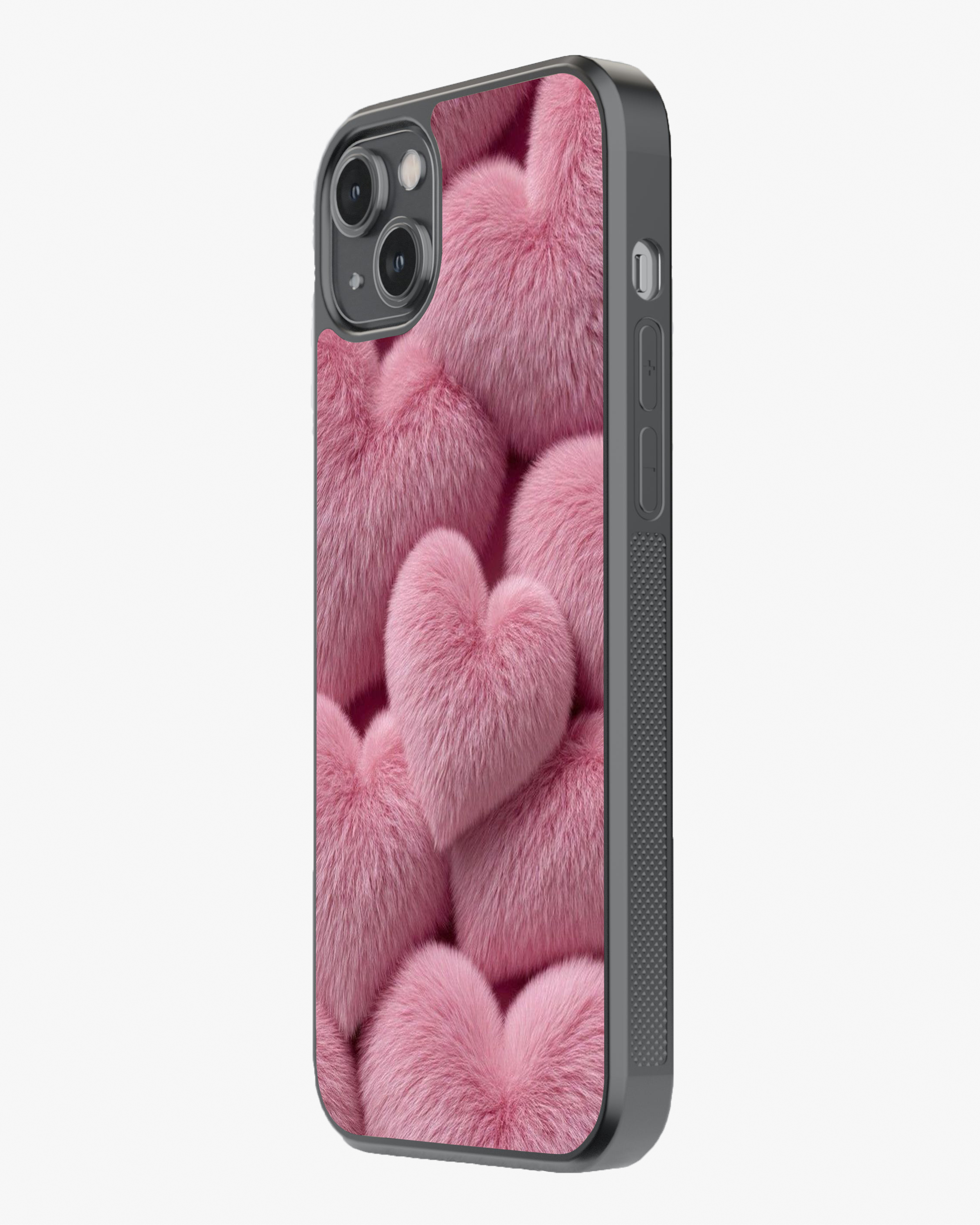 Fluffy Pink Hearts – Cute Romantic Case Cover Glass Case
