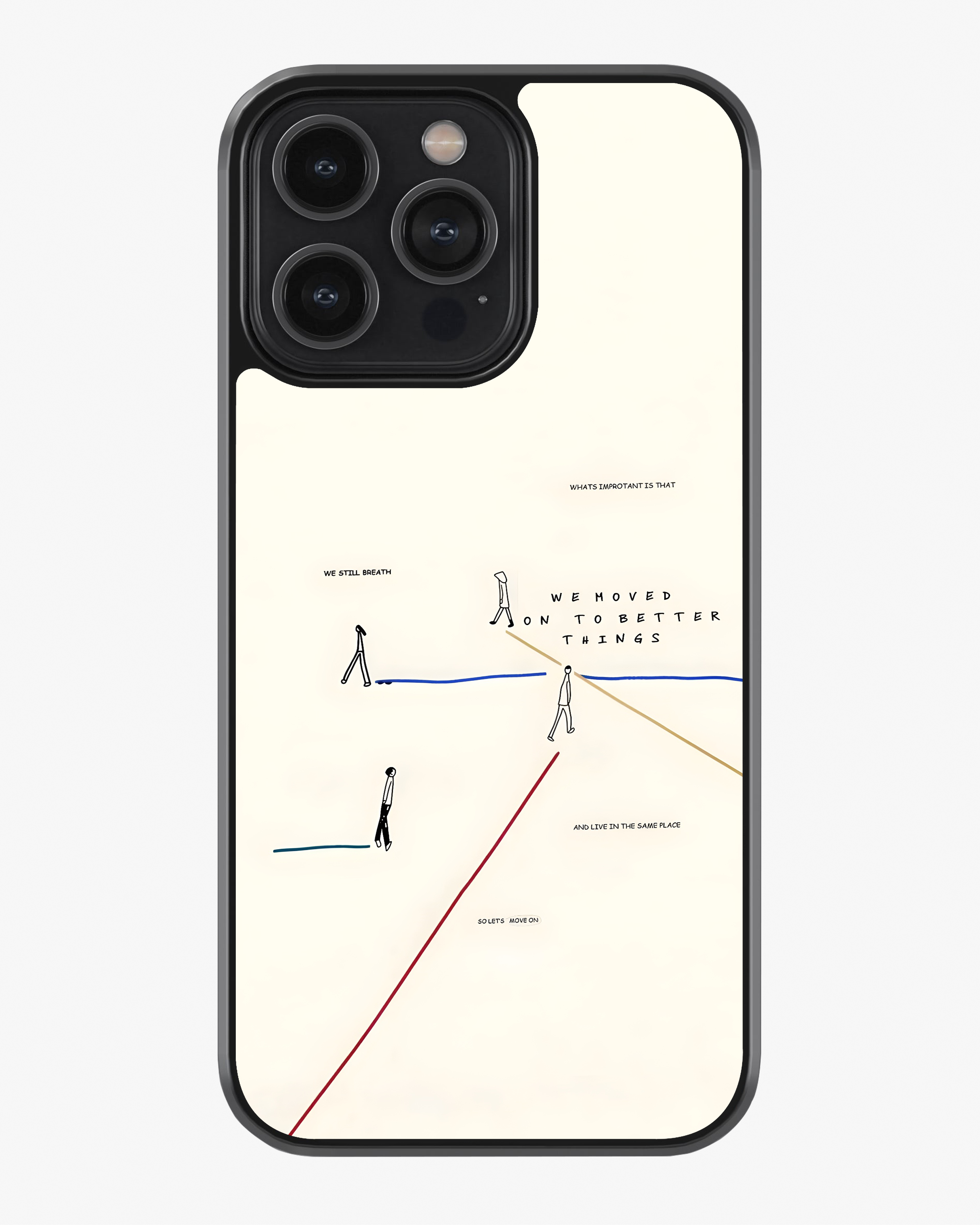 Aesthetic Minimal Line Phone Glass Case