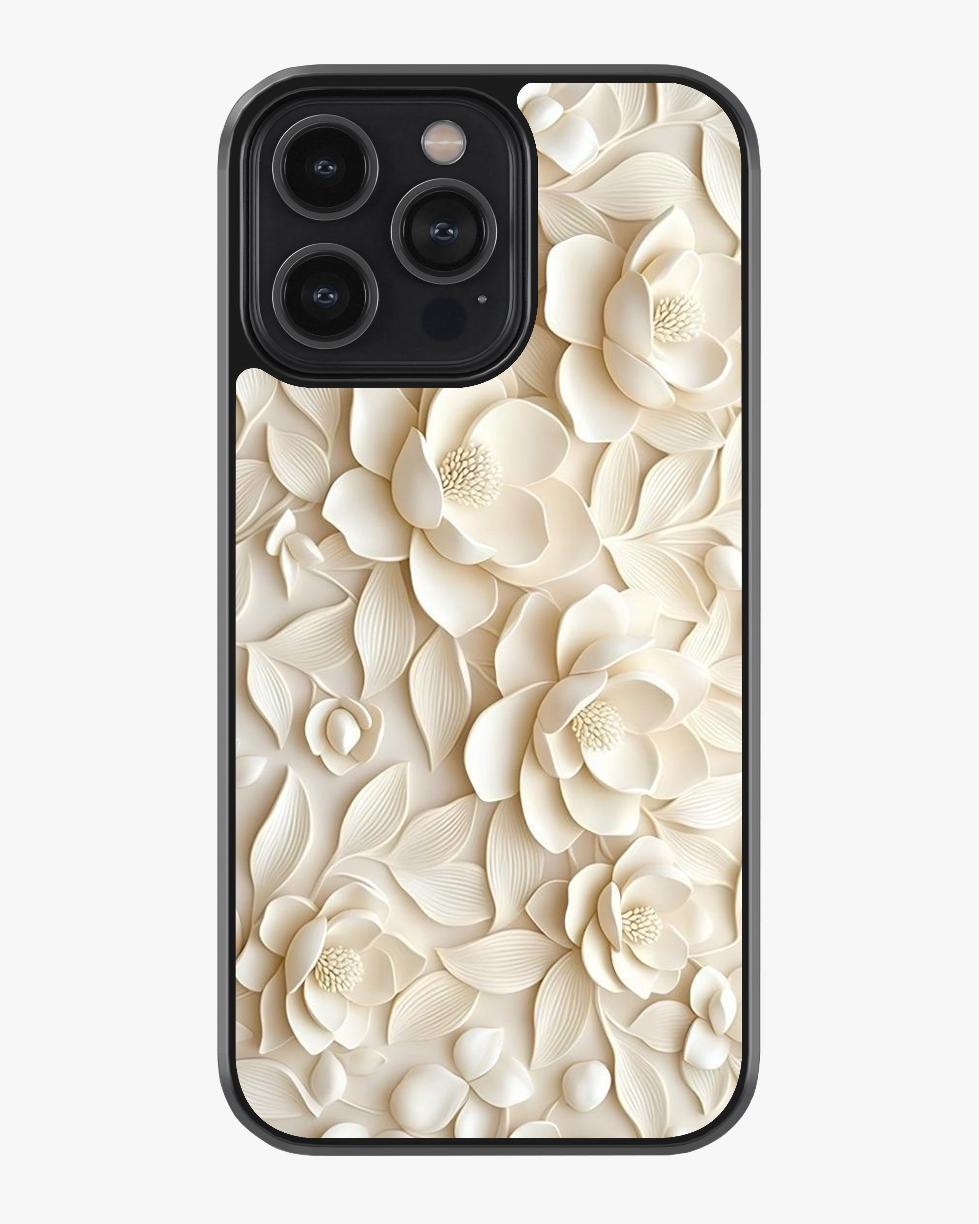 Premium 3D Lily Flower Case Cover Glass Case