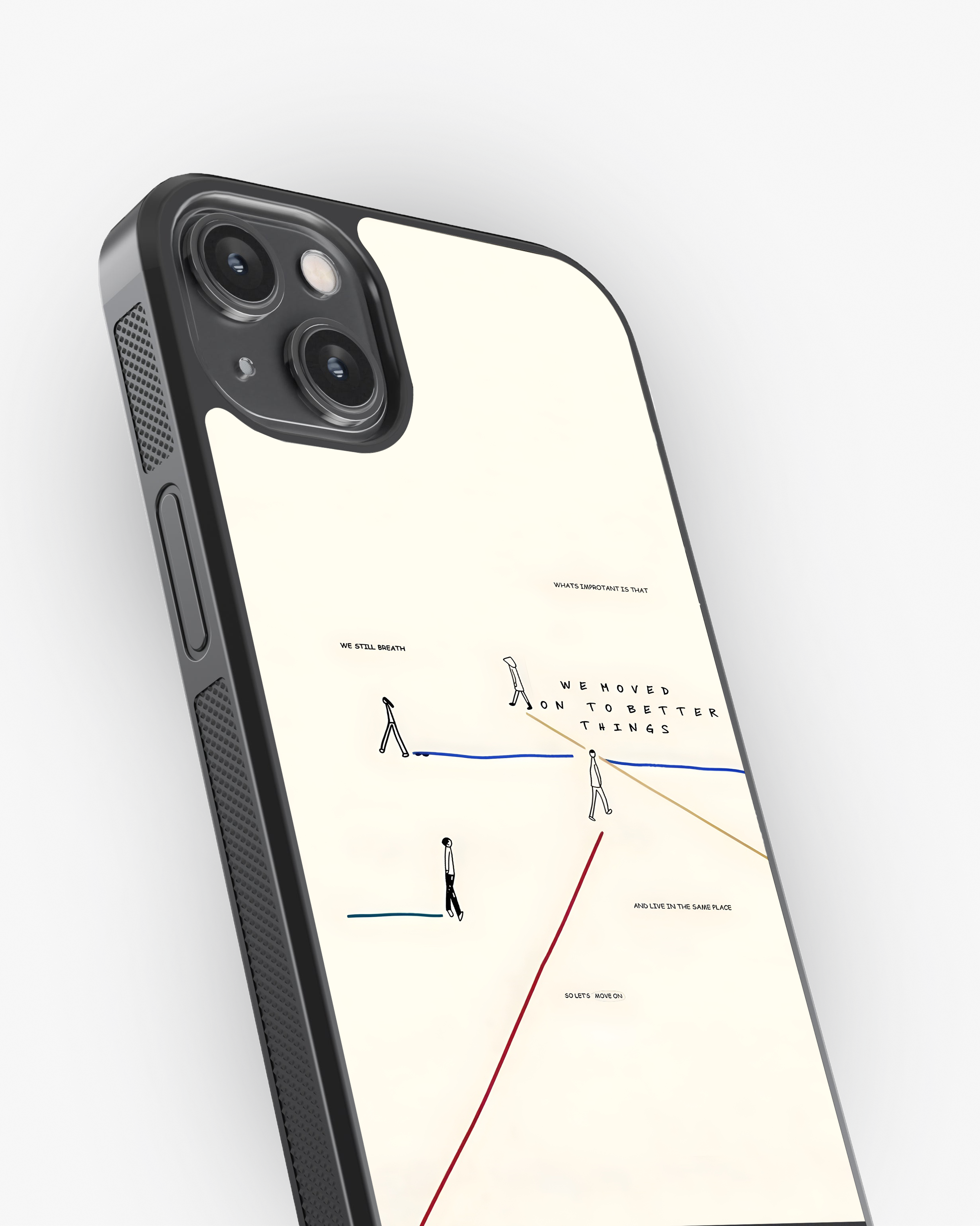 Aesthetic Minimal Line Phone Glass Case