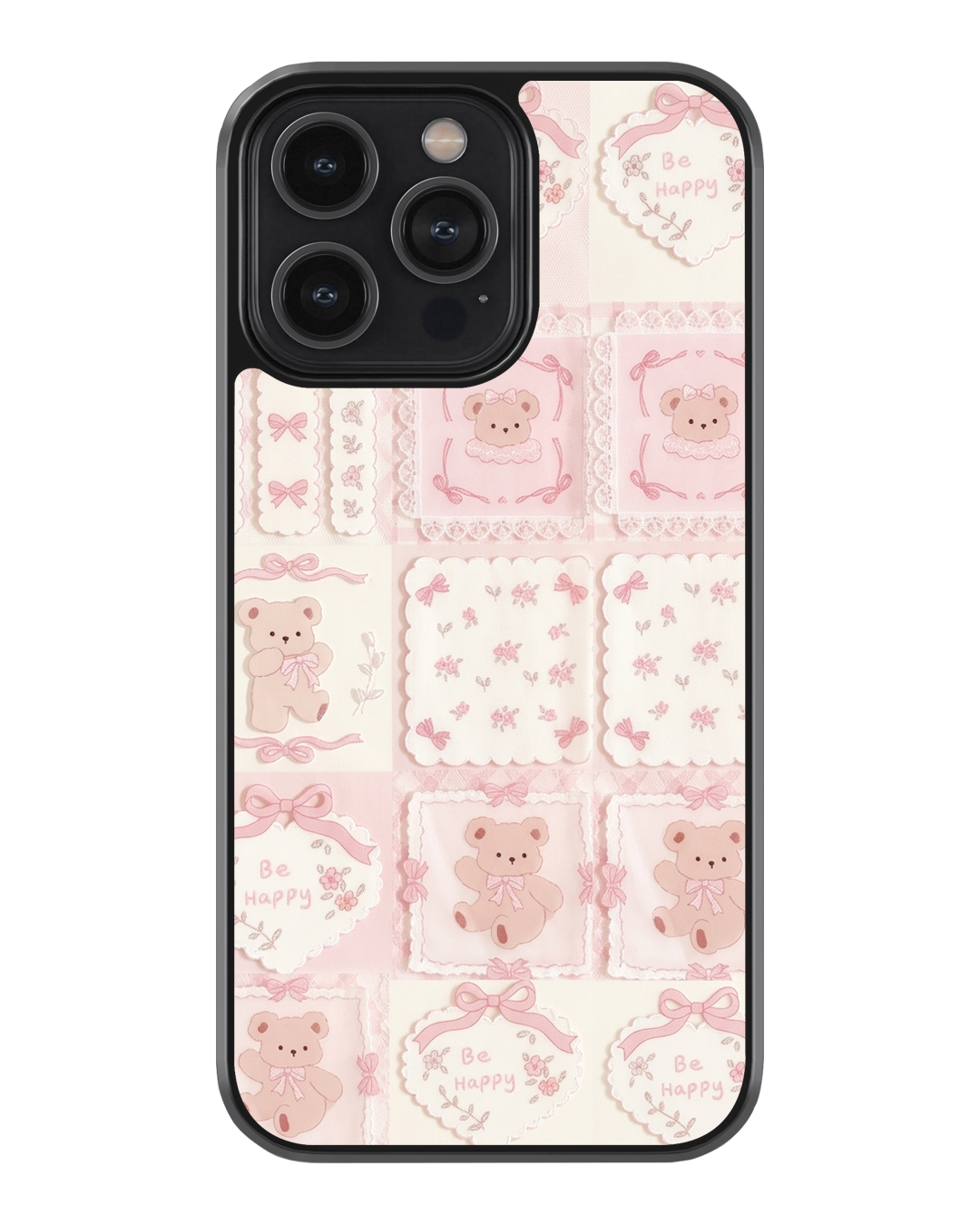 Cute Teddy Aesthetic Glass Case
