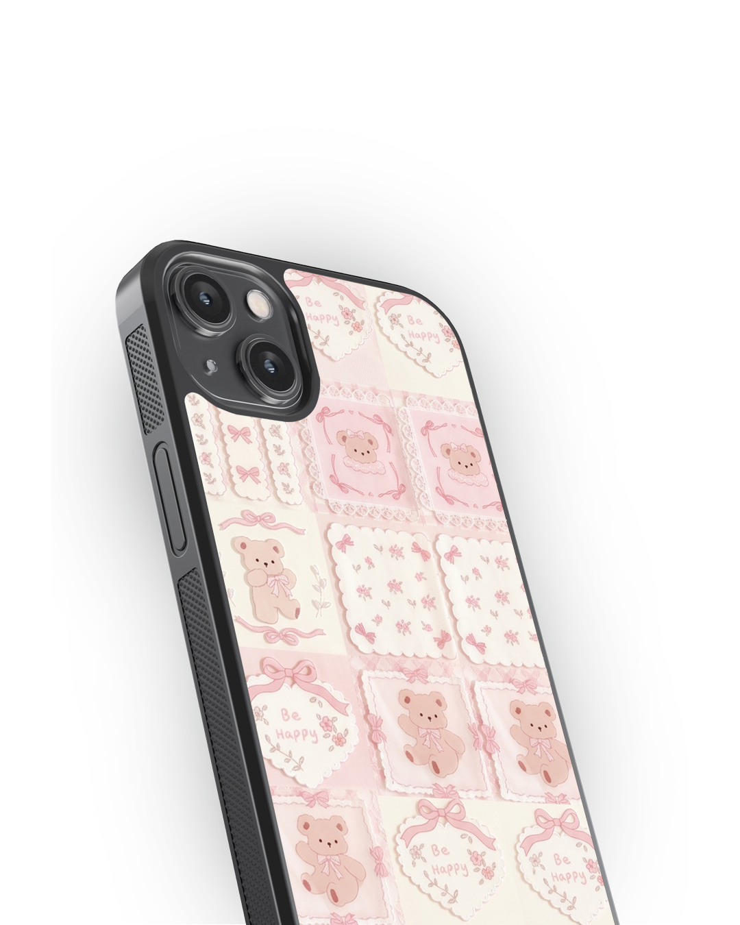 Cute Teddy Aesthetic Glass Case