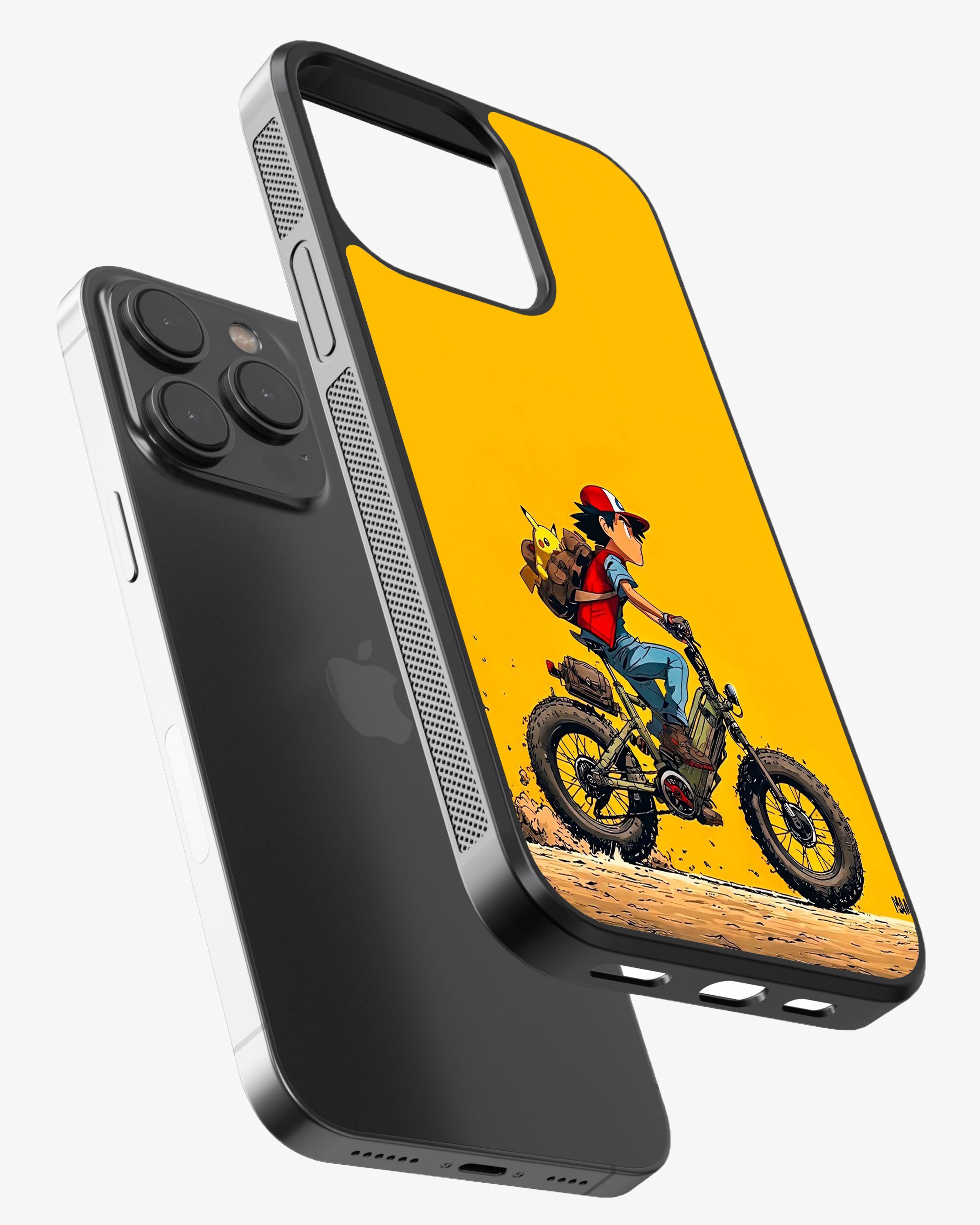 Pikachu & Rider Adventure Phone Cover Glass Case