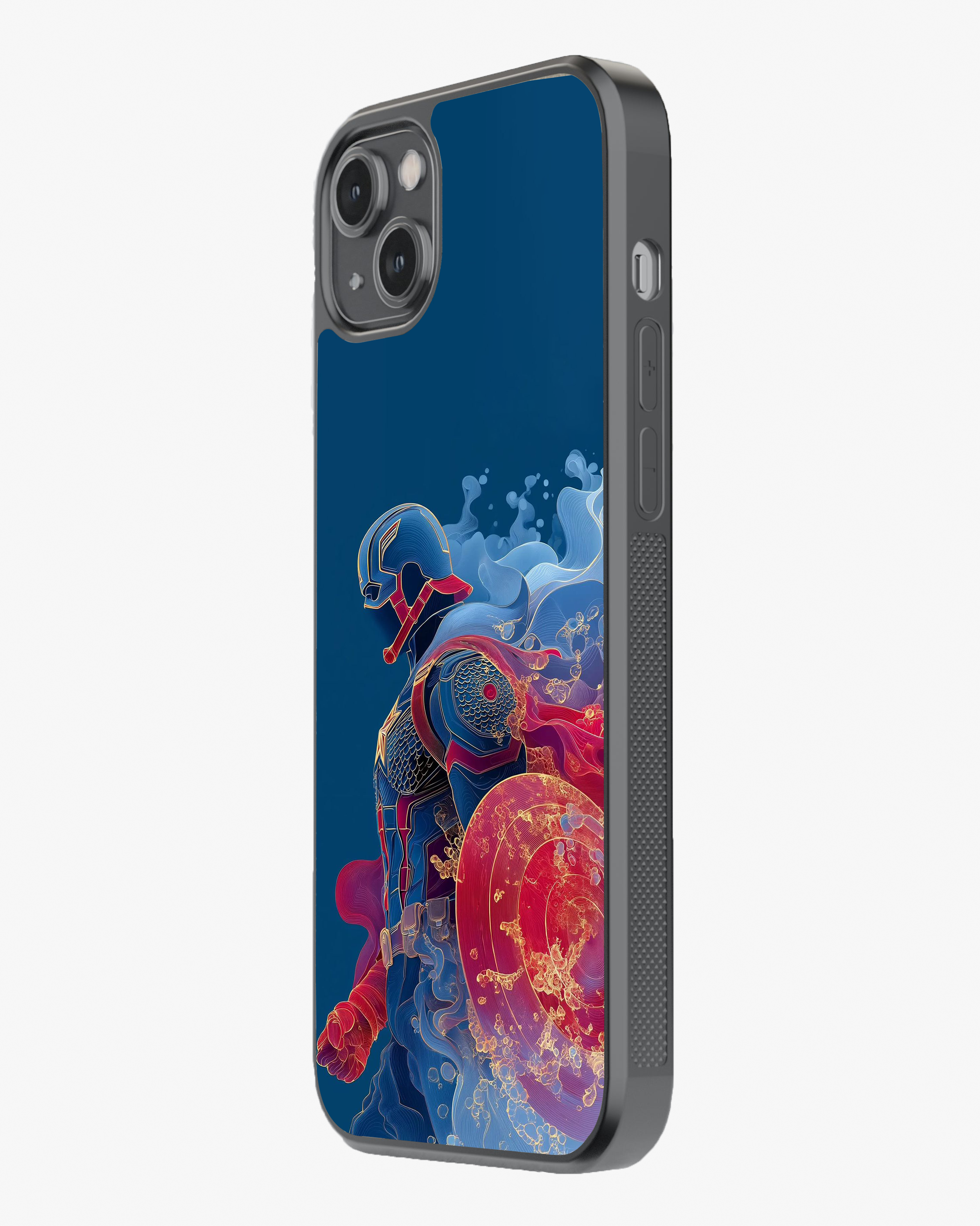 Blue Warrior Shield Style Edition Phone Cover Glass Case