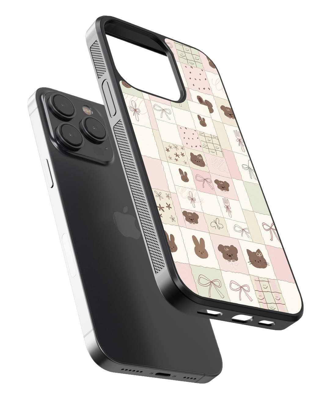 Pastel Patchwork Cute Glass Case