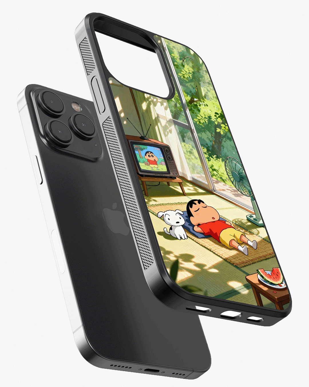 Shinchan Summer Chill Aesthetic Cover Glass Case