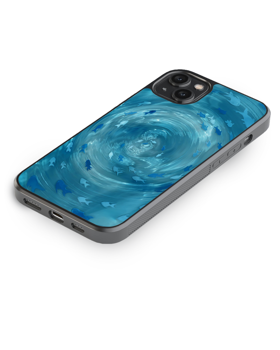 Ocean Swirl Aesthetic Glass Case