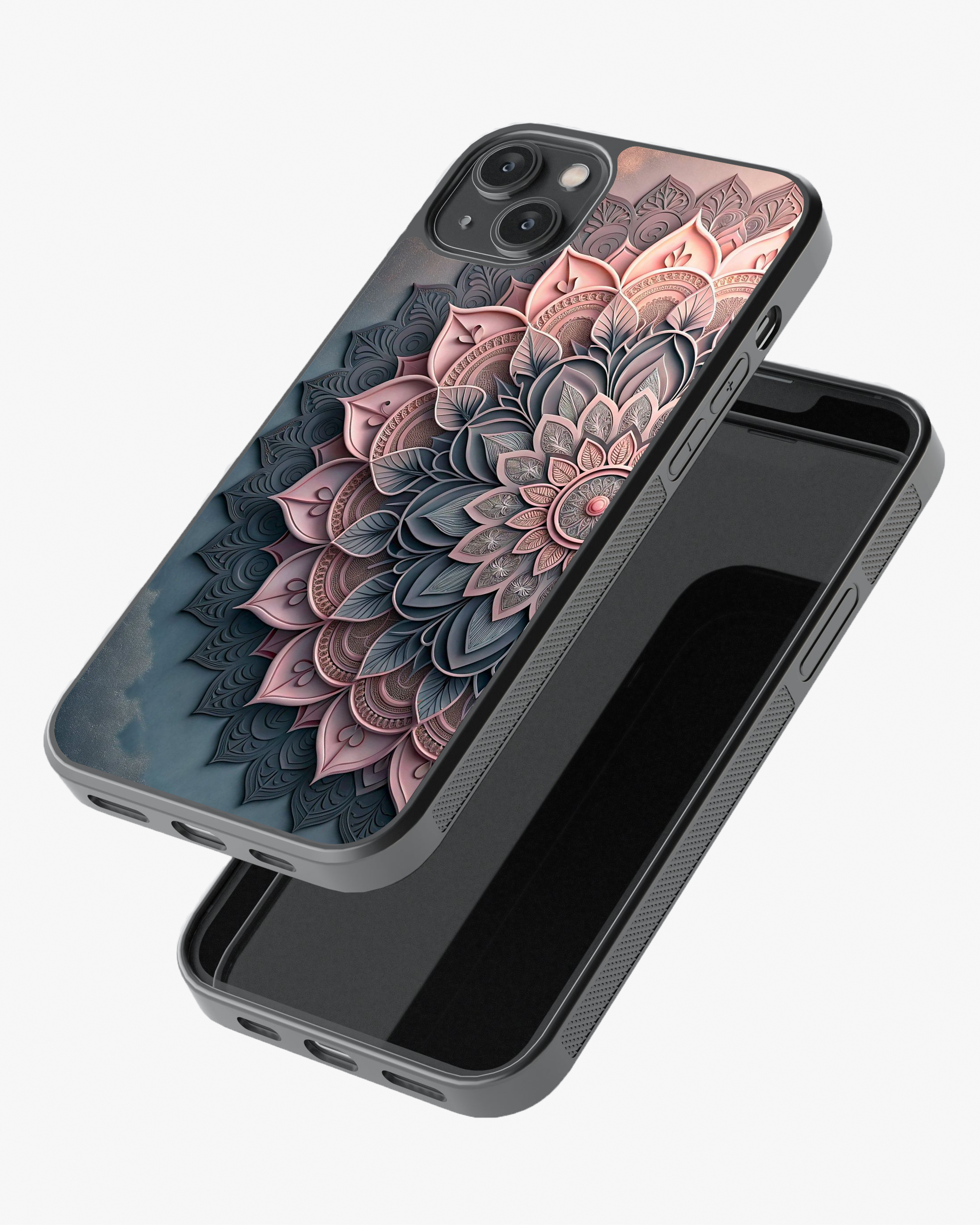 Blush Pink & Teal Mandala Case Cover Glass Case