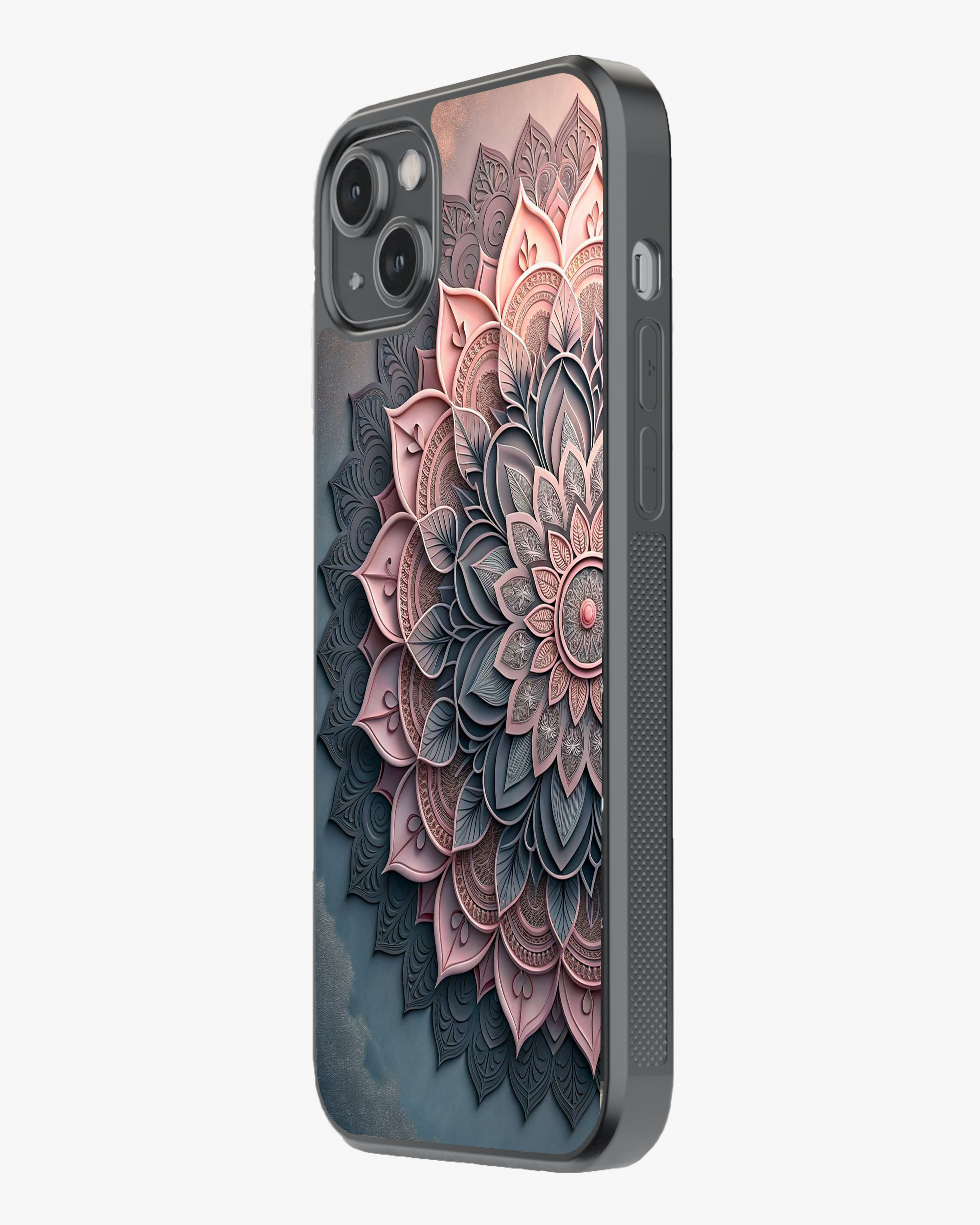 Blush Pink & Teal Mandala Case Cover Glass Case