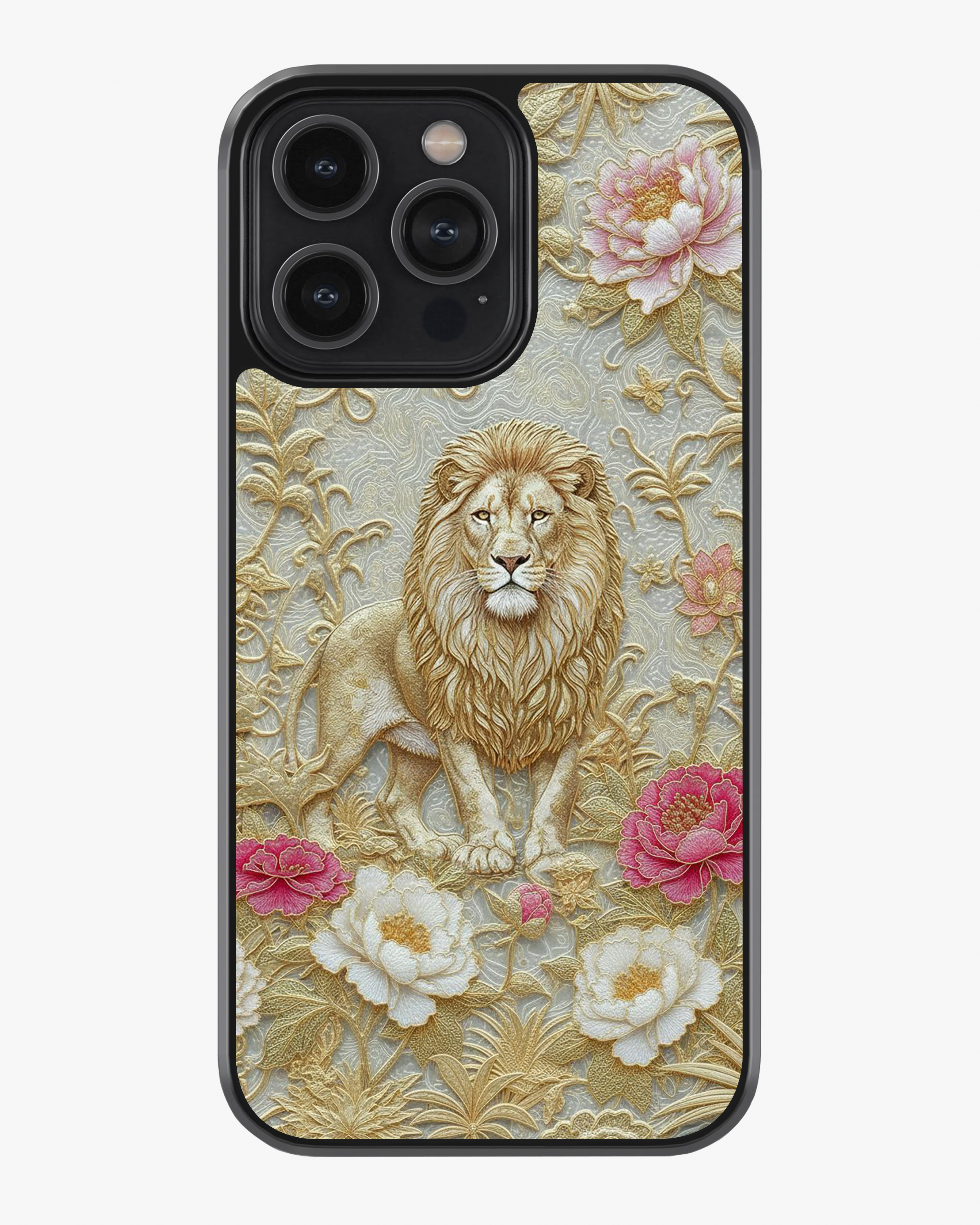 Royal Golden Lion Luxury Case Cover Glass Case