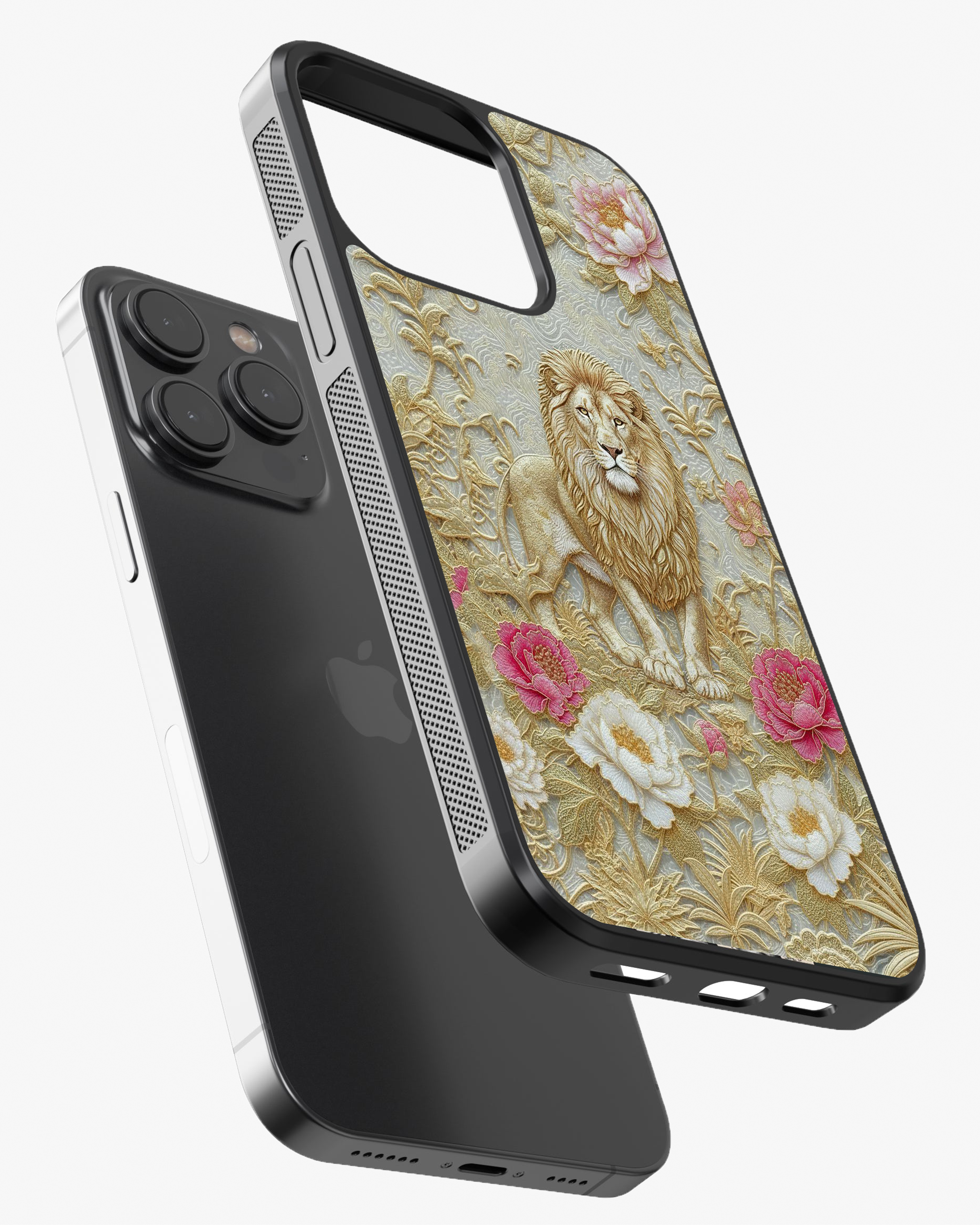 Royal Golden Lion Luxury Case Cover Glass Case