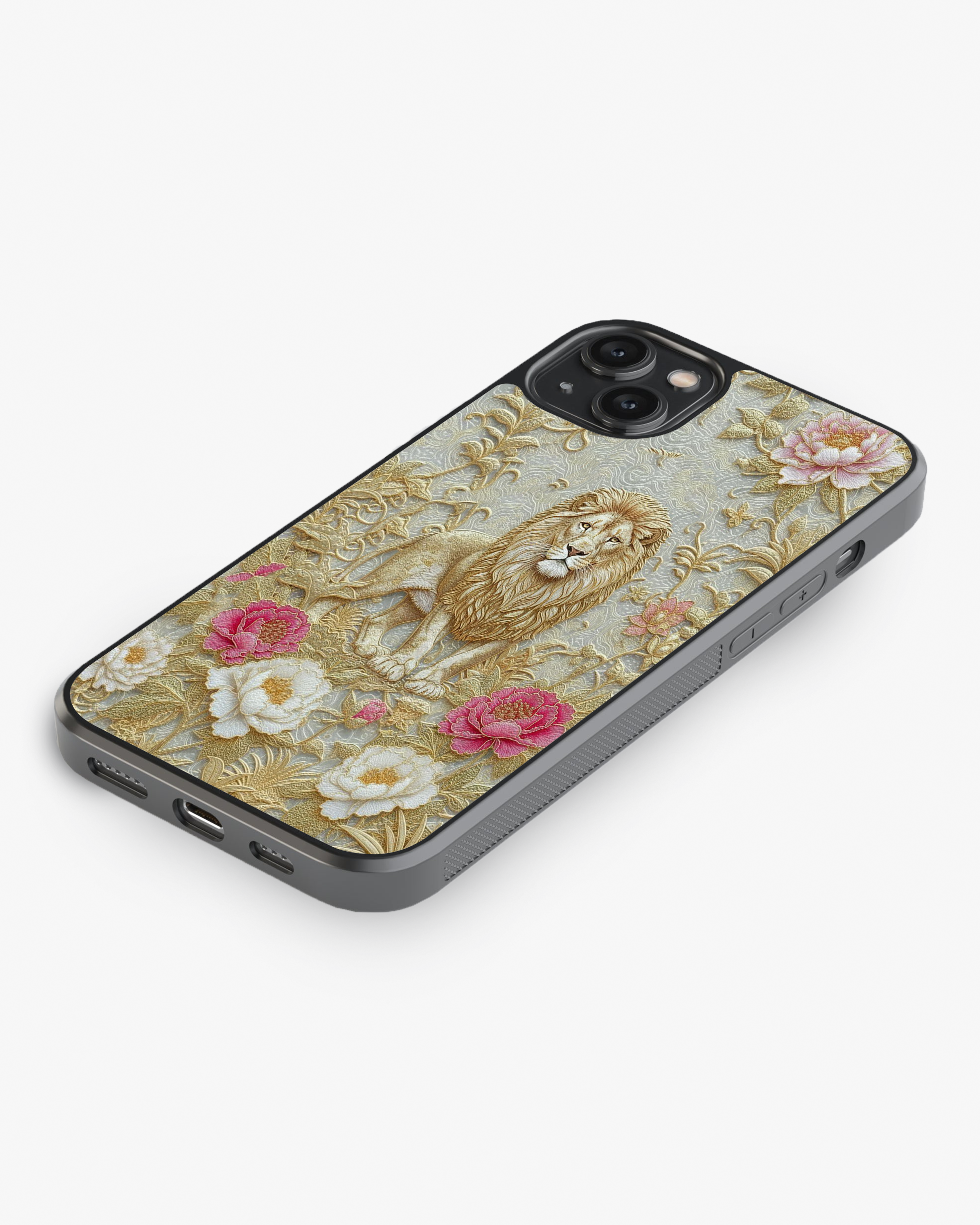 Royal Golden Lion Luxury Case Cover Glass Case