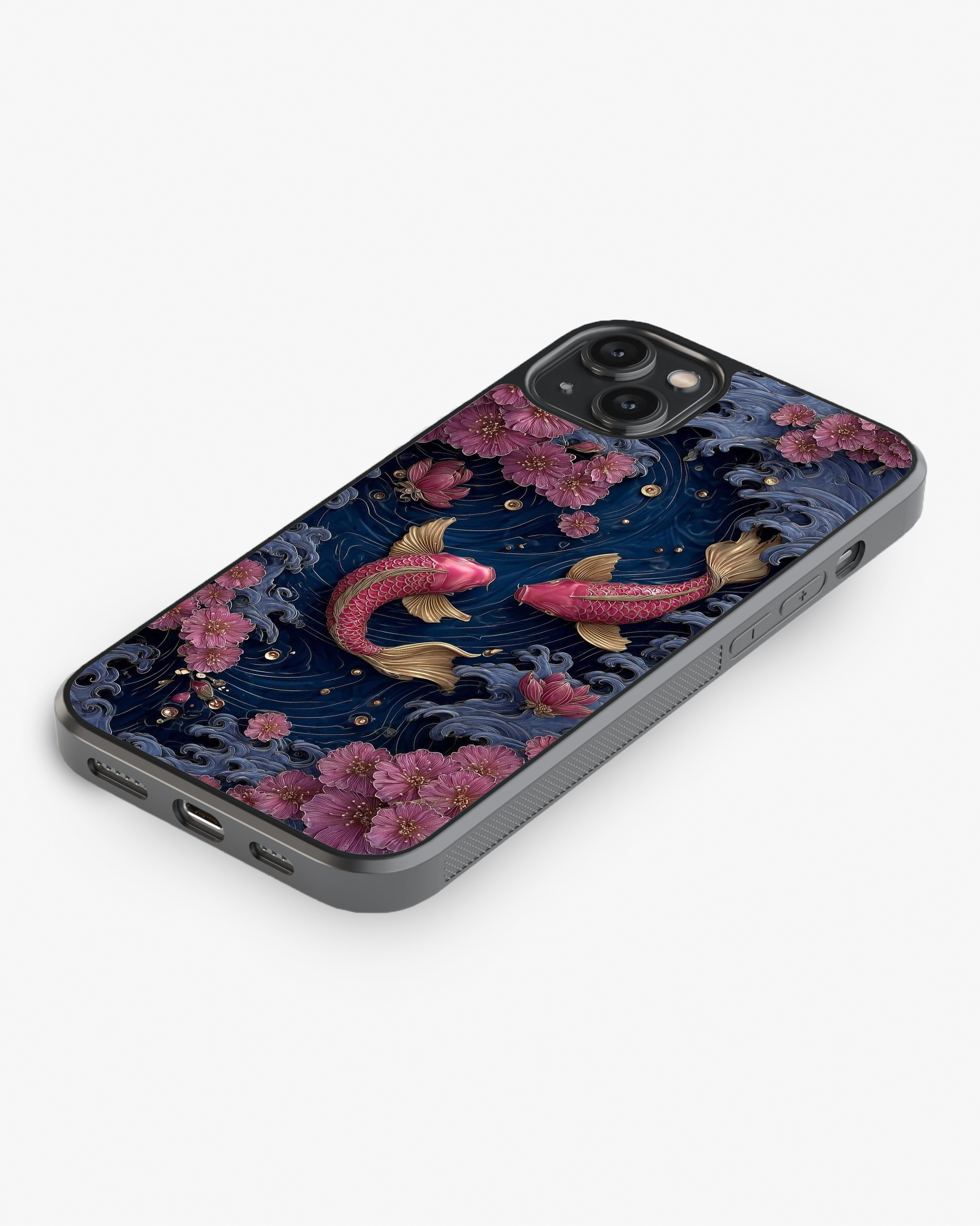 Royal Koi Fish Art Case Cover Glass Case