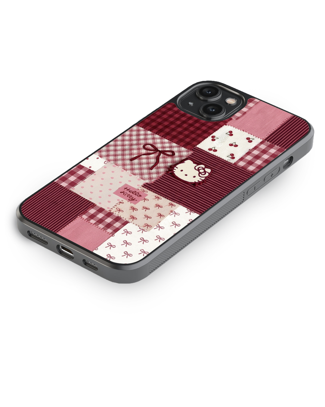 Hello Kitty Patchwork Glass Case
