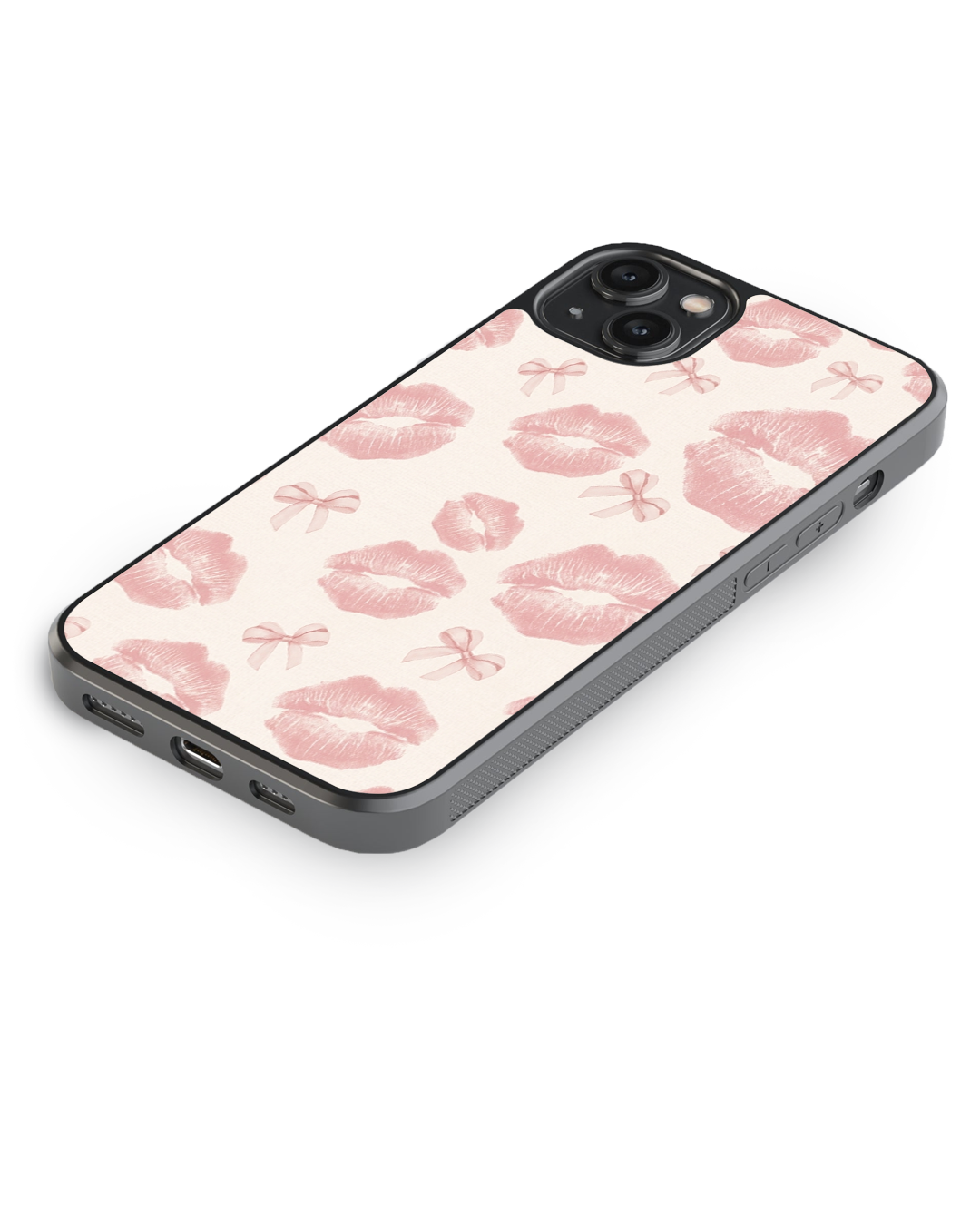 Pink Lips Aesthetic Glass Case