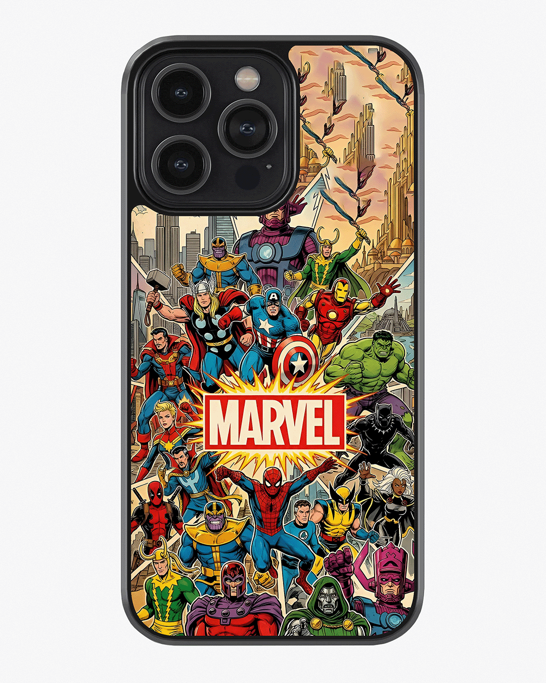 Marvel Heroes Collage Designer Premium Cover Glass Case