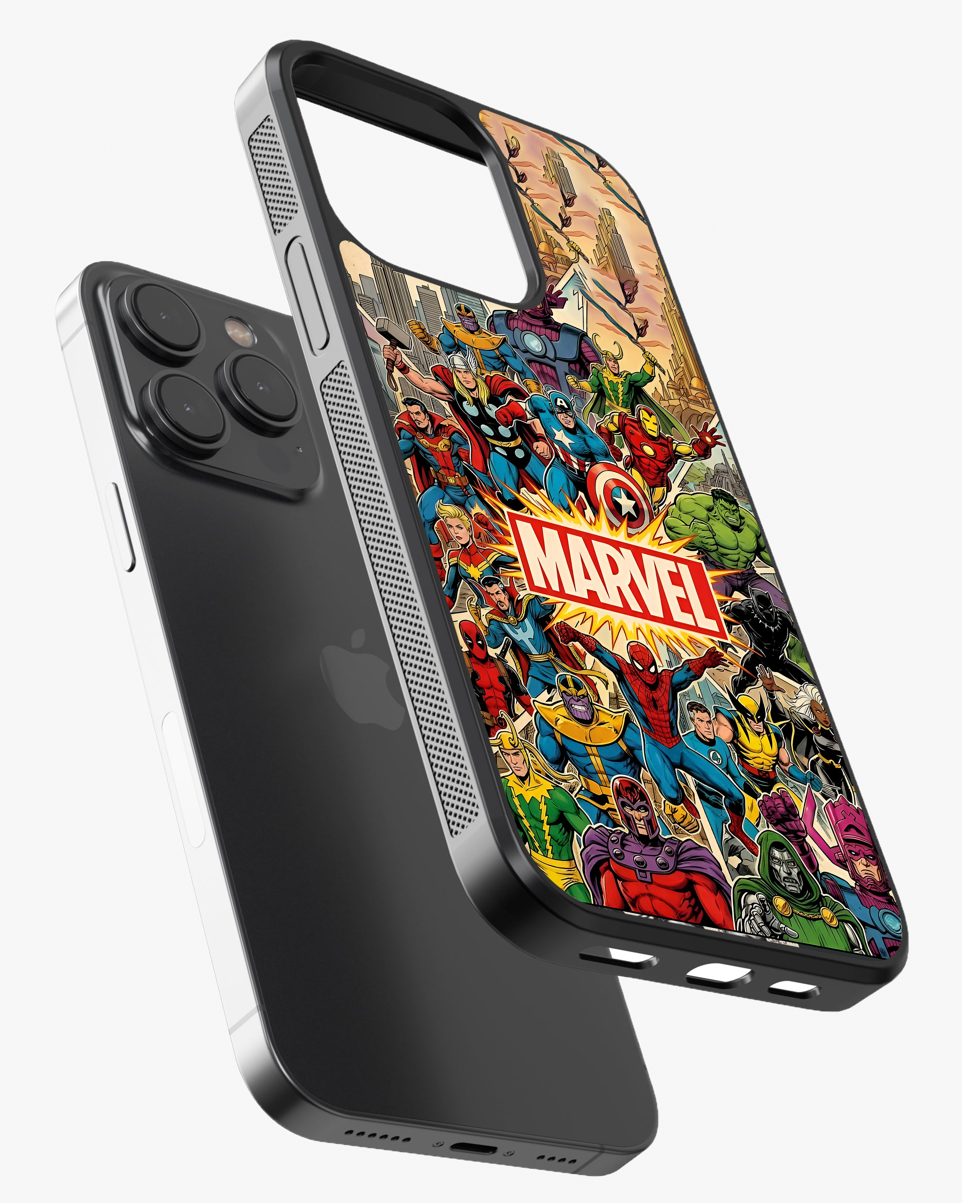 Marvel Heroes Collage Designer Premium Cover Glass Case