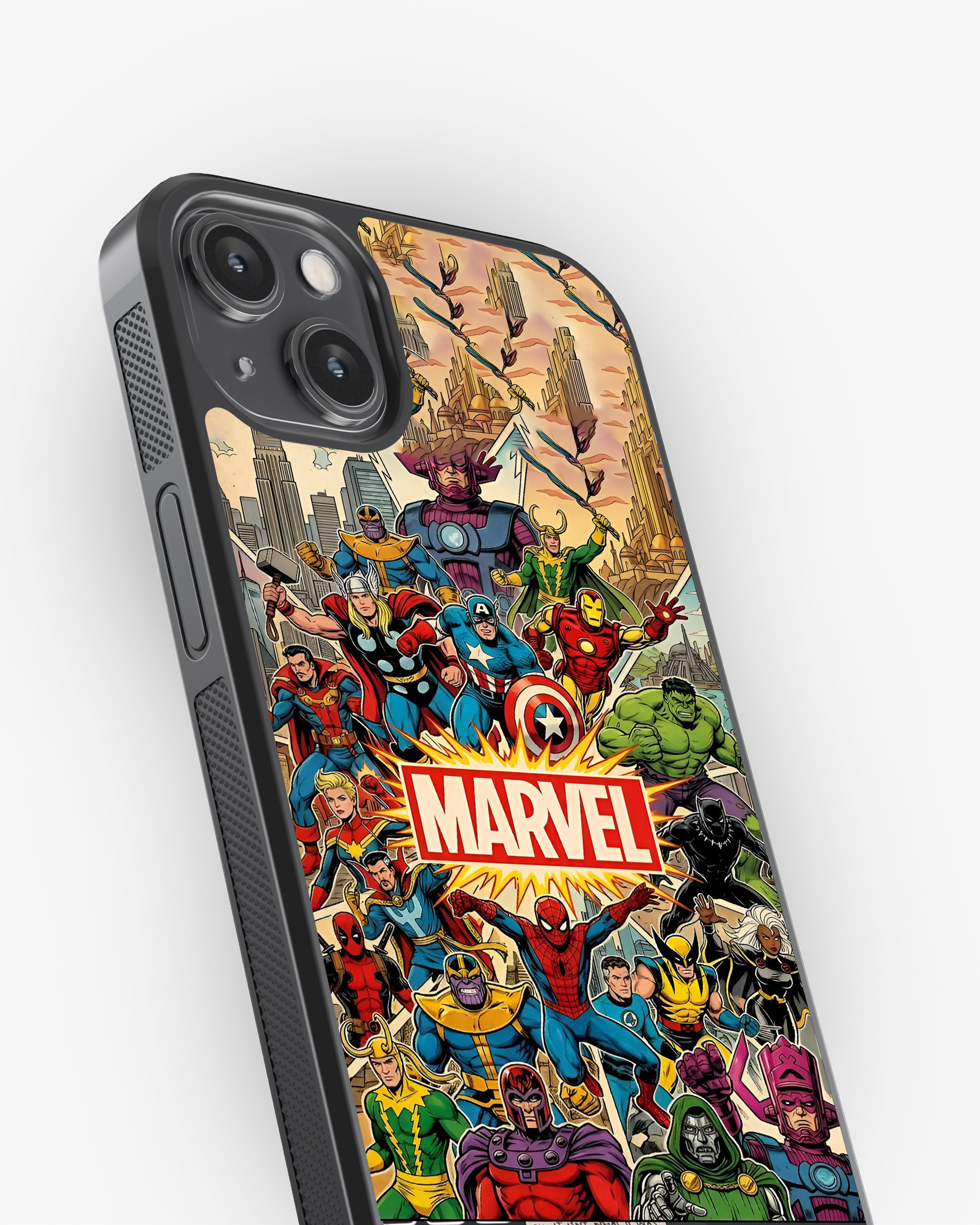 Marvel Heroes Collage Designer Premium Cover Glass Case