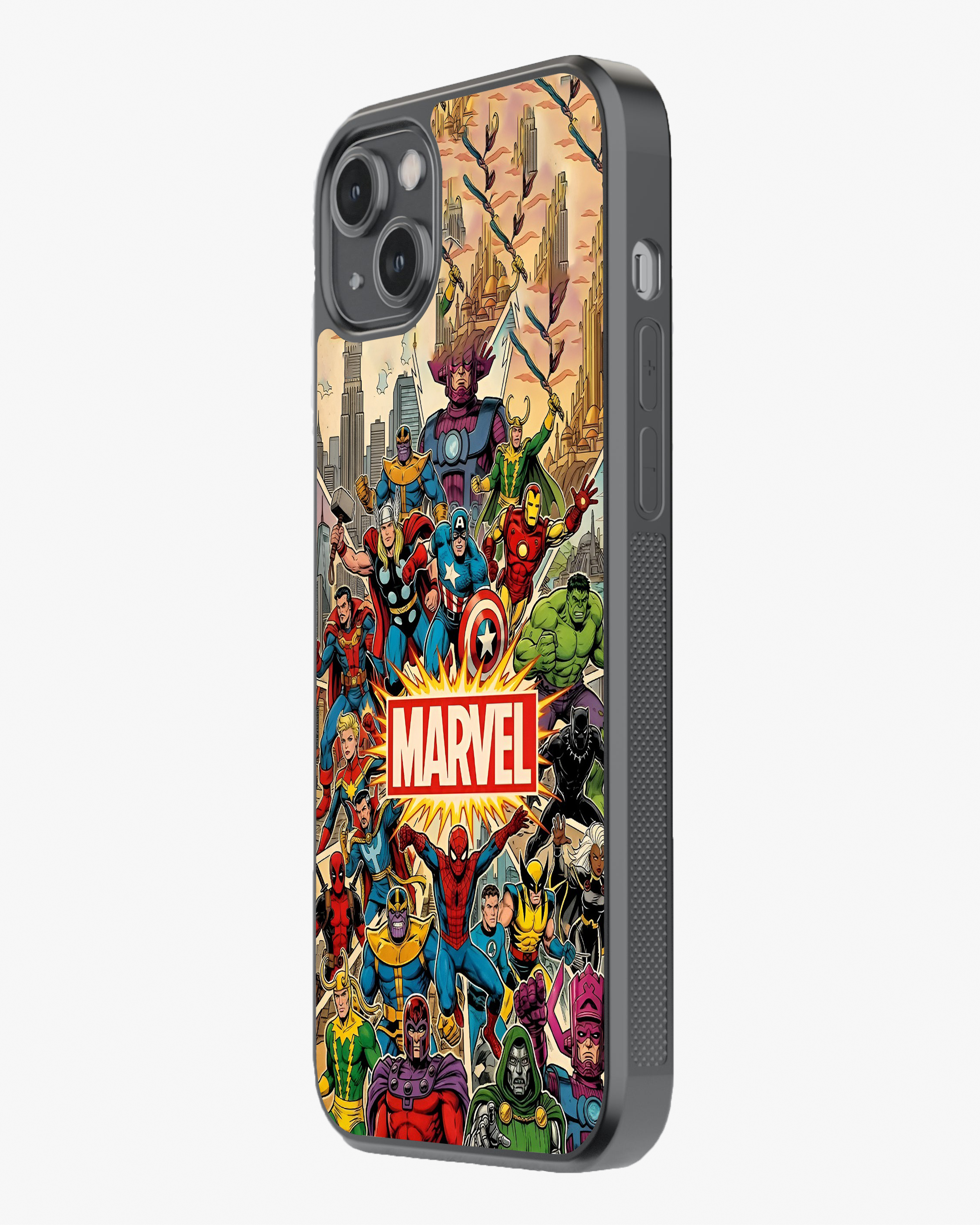 Marvel Heroes Collage Designer Premium Cover Glass Case