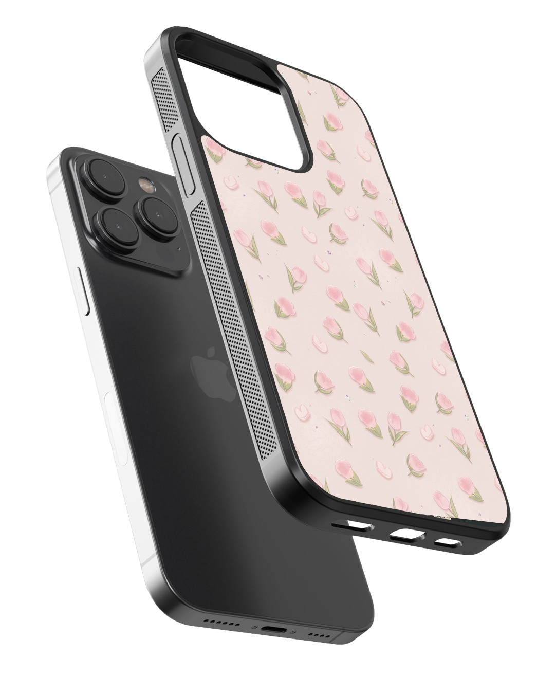 Soft Floral Pink Glass Case