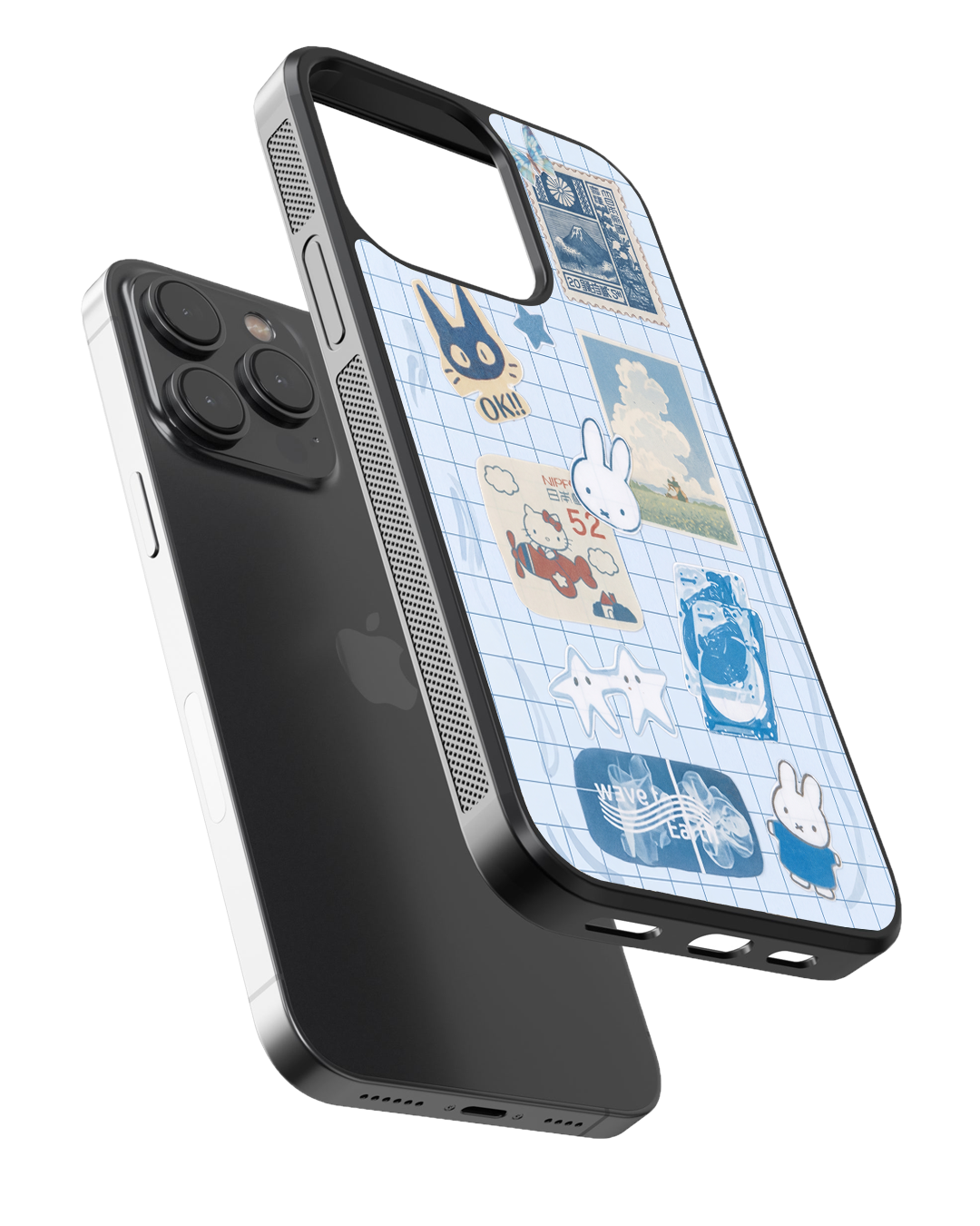 Cute Aesthetic Stickers Glass Case