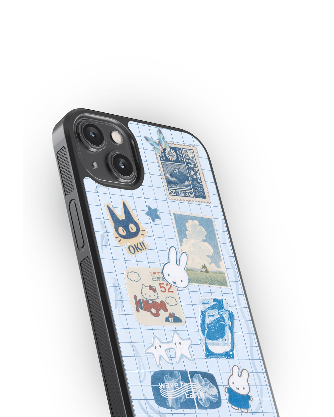 Cute Aesthetic Stickers Glass Case
