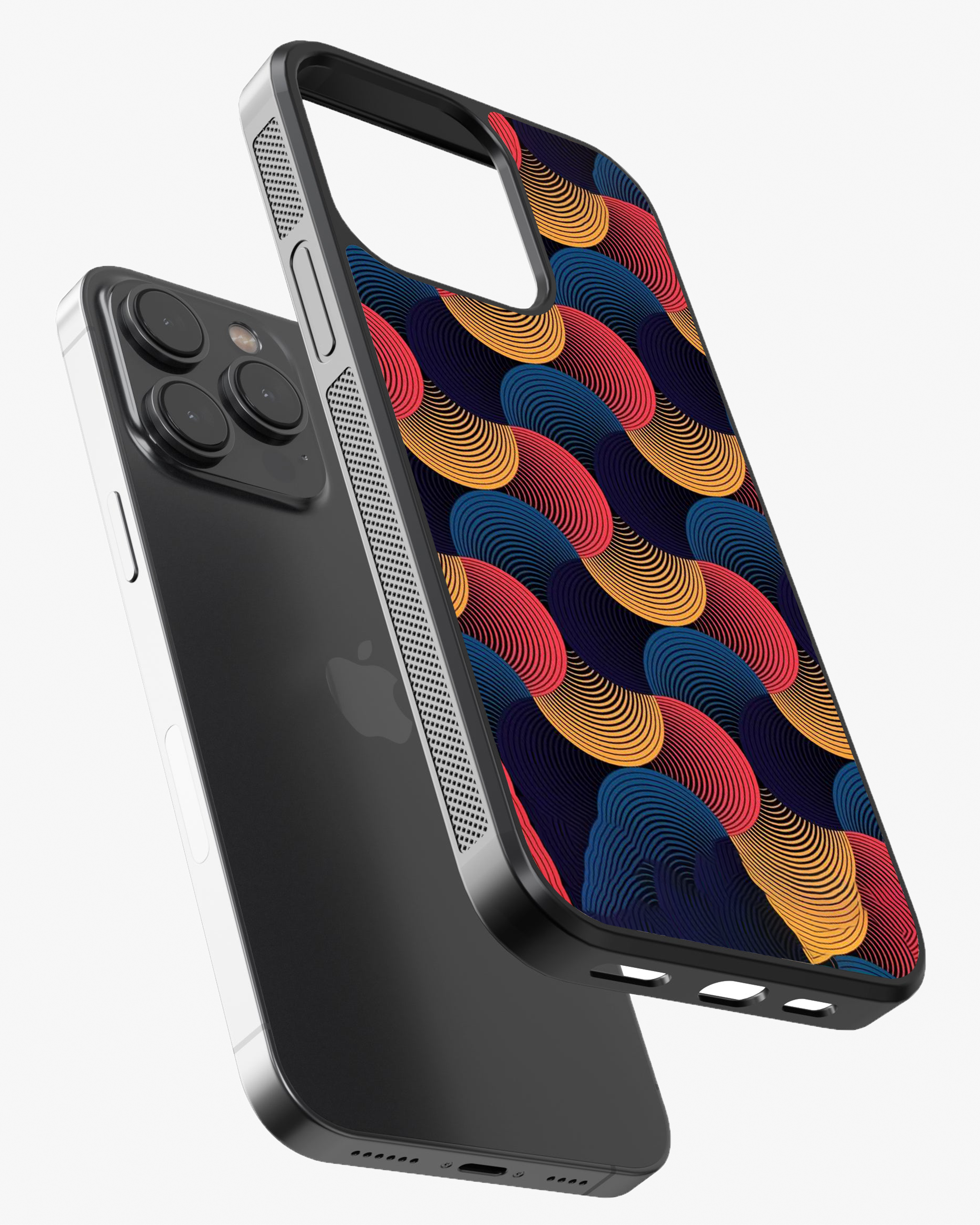Abstract Retro Wave Pattern Premium Cover Glass Case