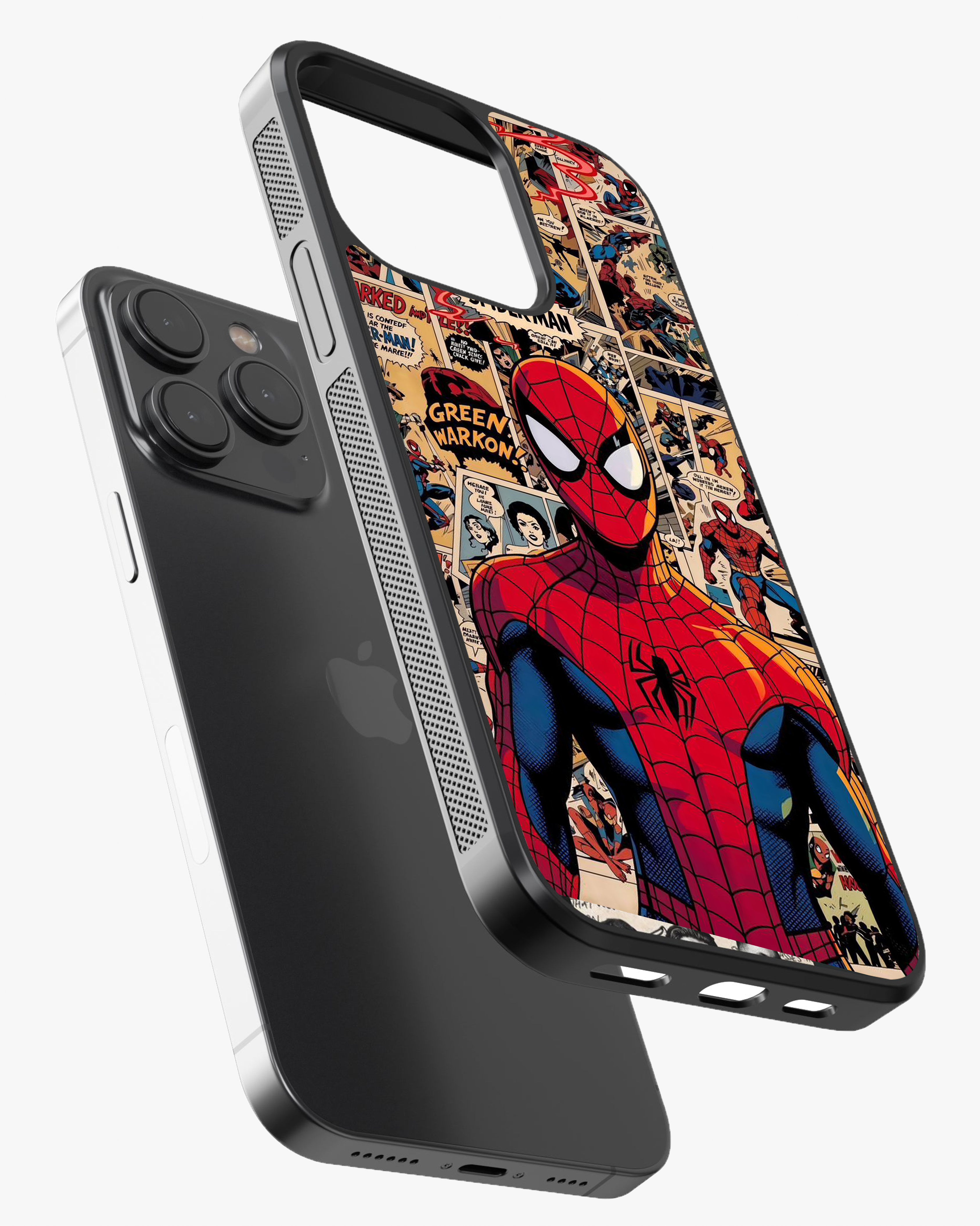 Spider-Man Vintage Comic Art Glass Case