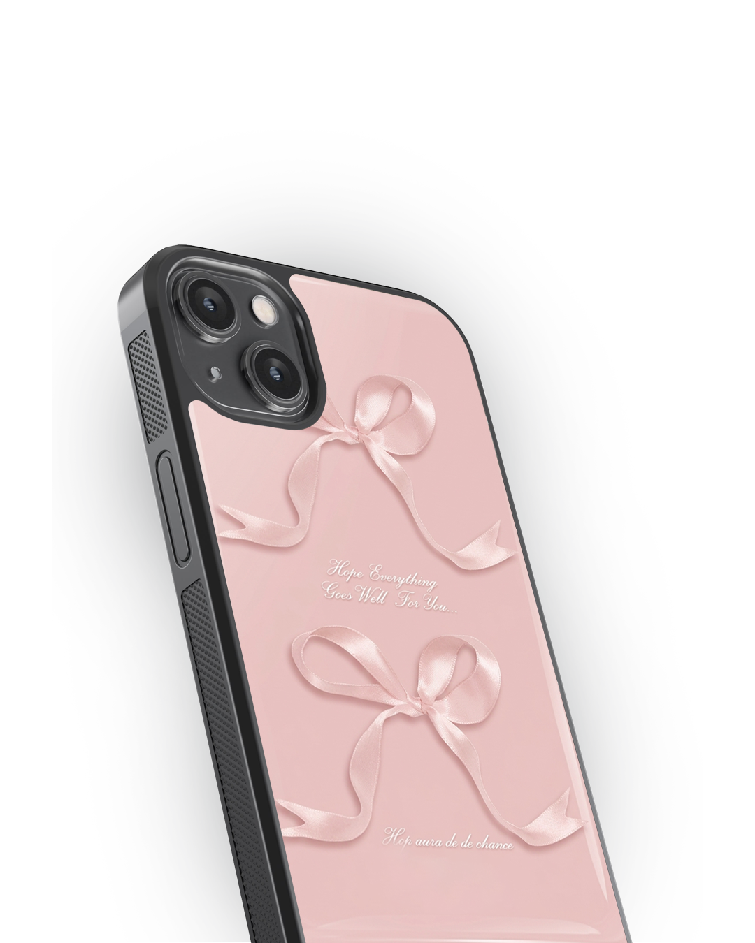 Soft Pink Ribbon Glass Case