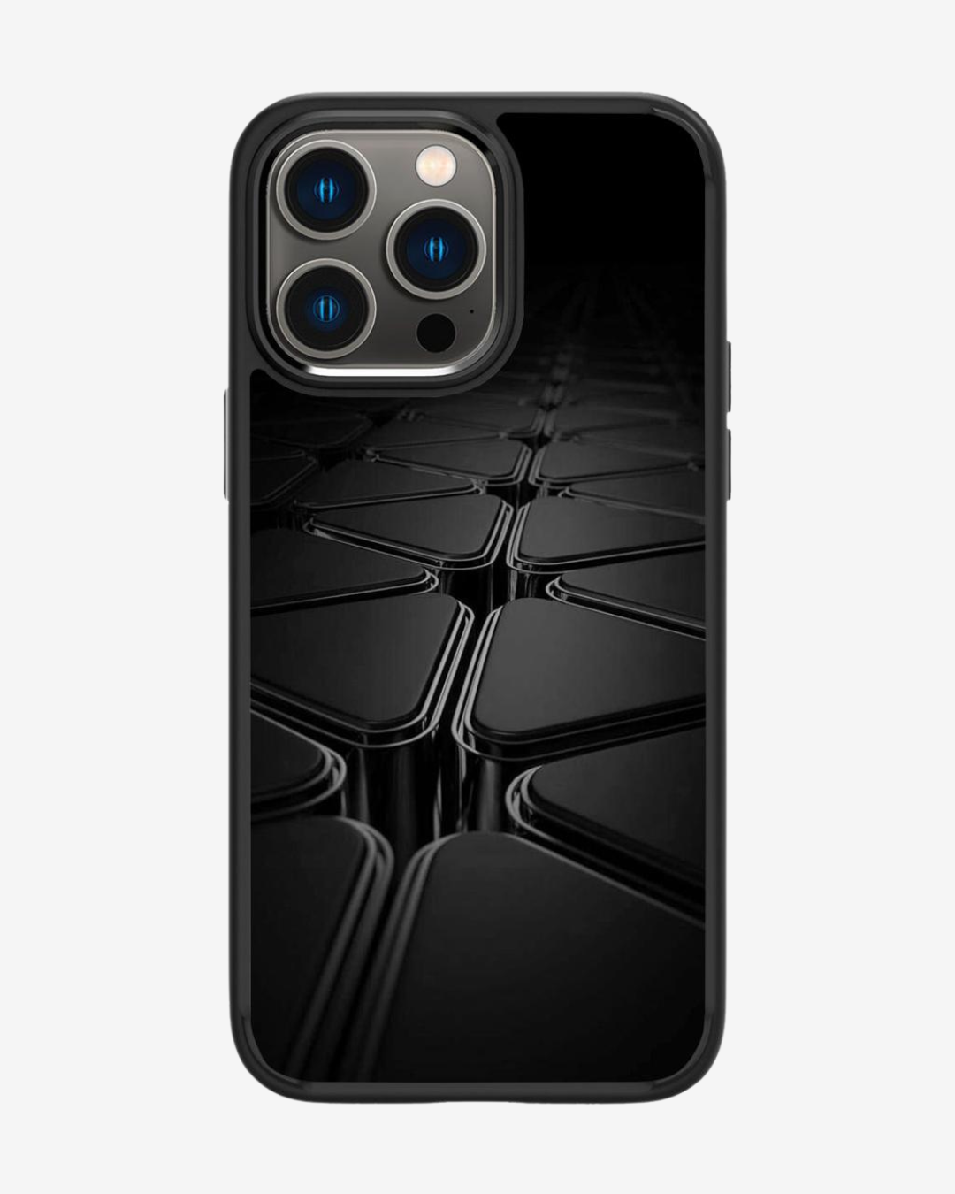 Black Triangle Printed Glass Case