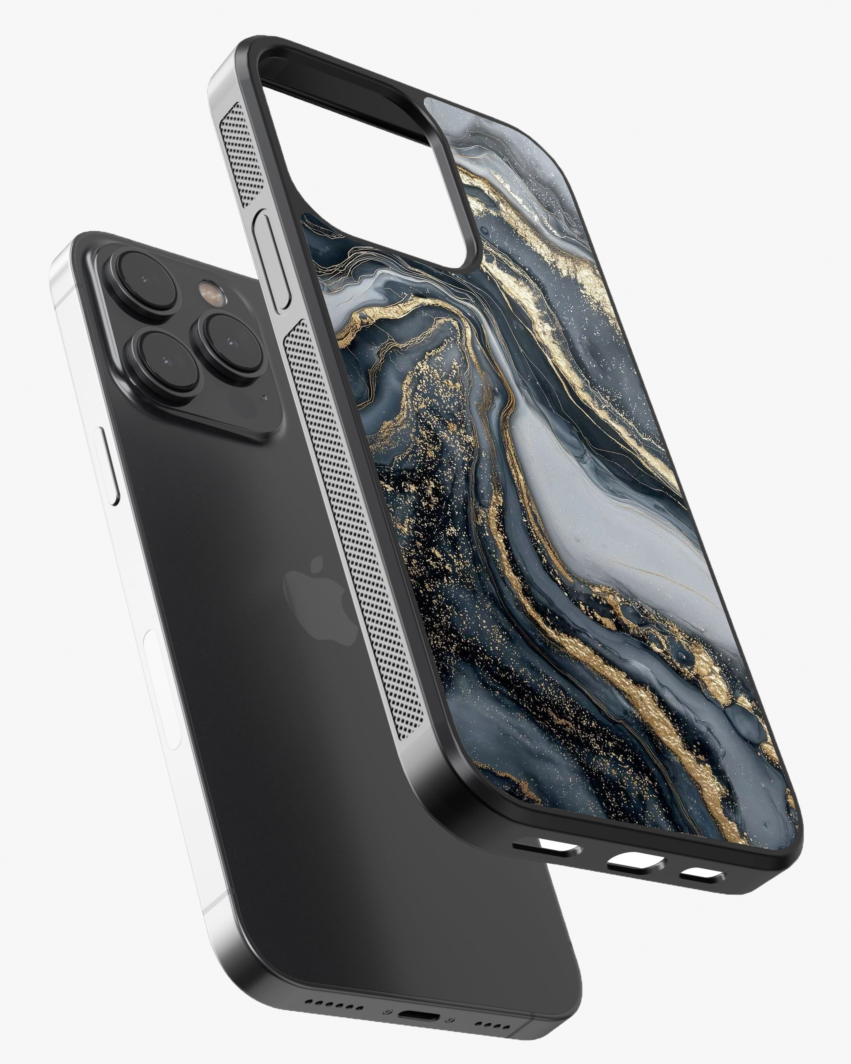 Midnight Gold Marble – Luxury Case Cover Glass Case