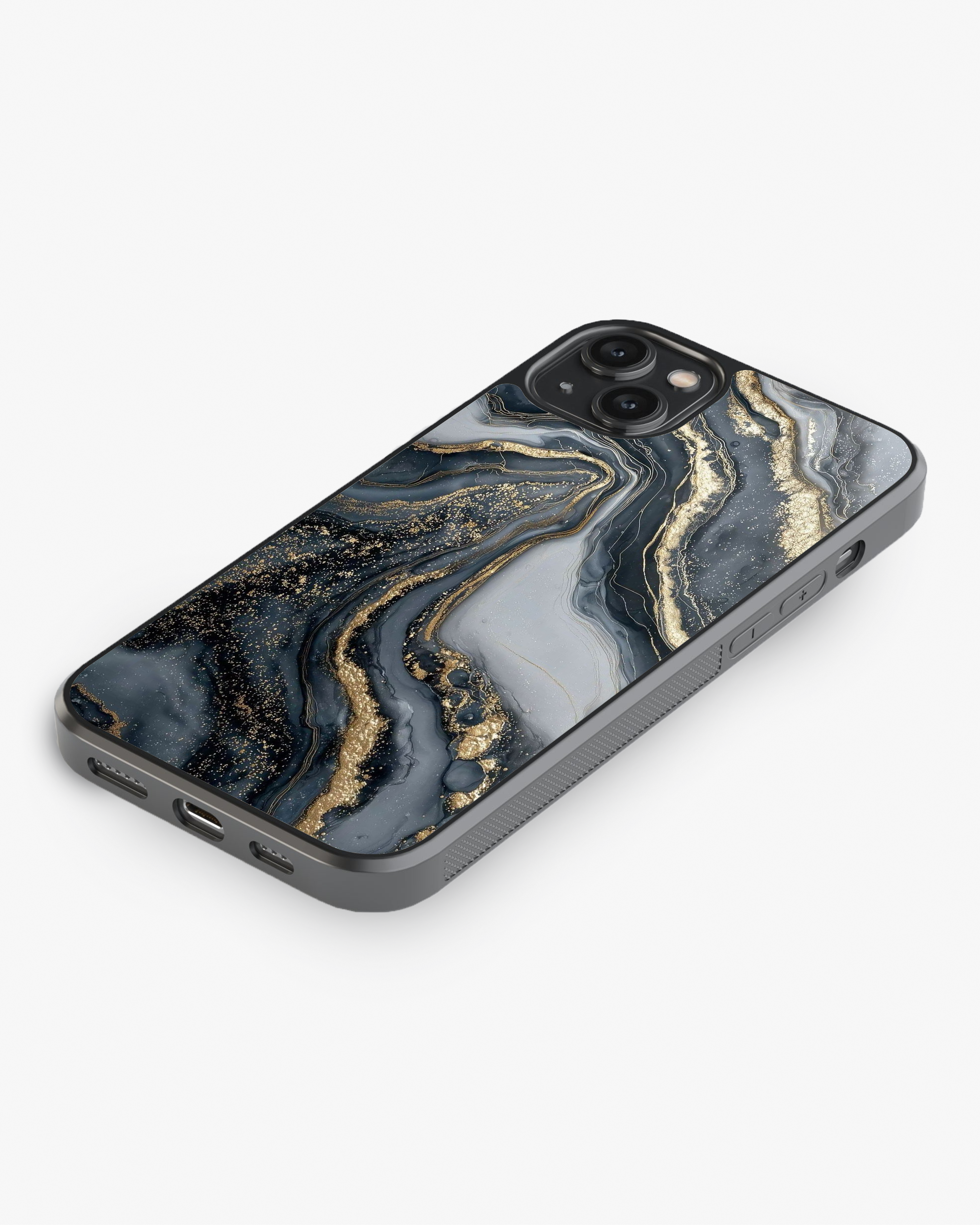 Midnight Gold Marble – Luxury Case Cover Glass Case