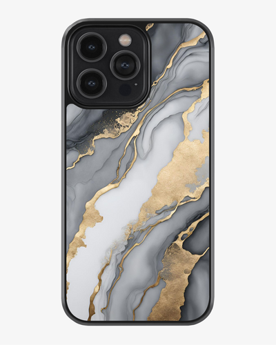 Silver Luxe Marble – Gold Vein Luxury Case Cover Glass Case