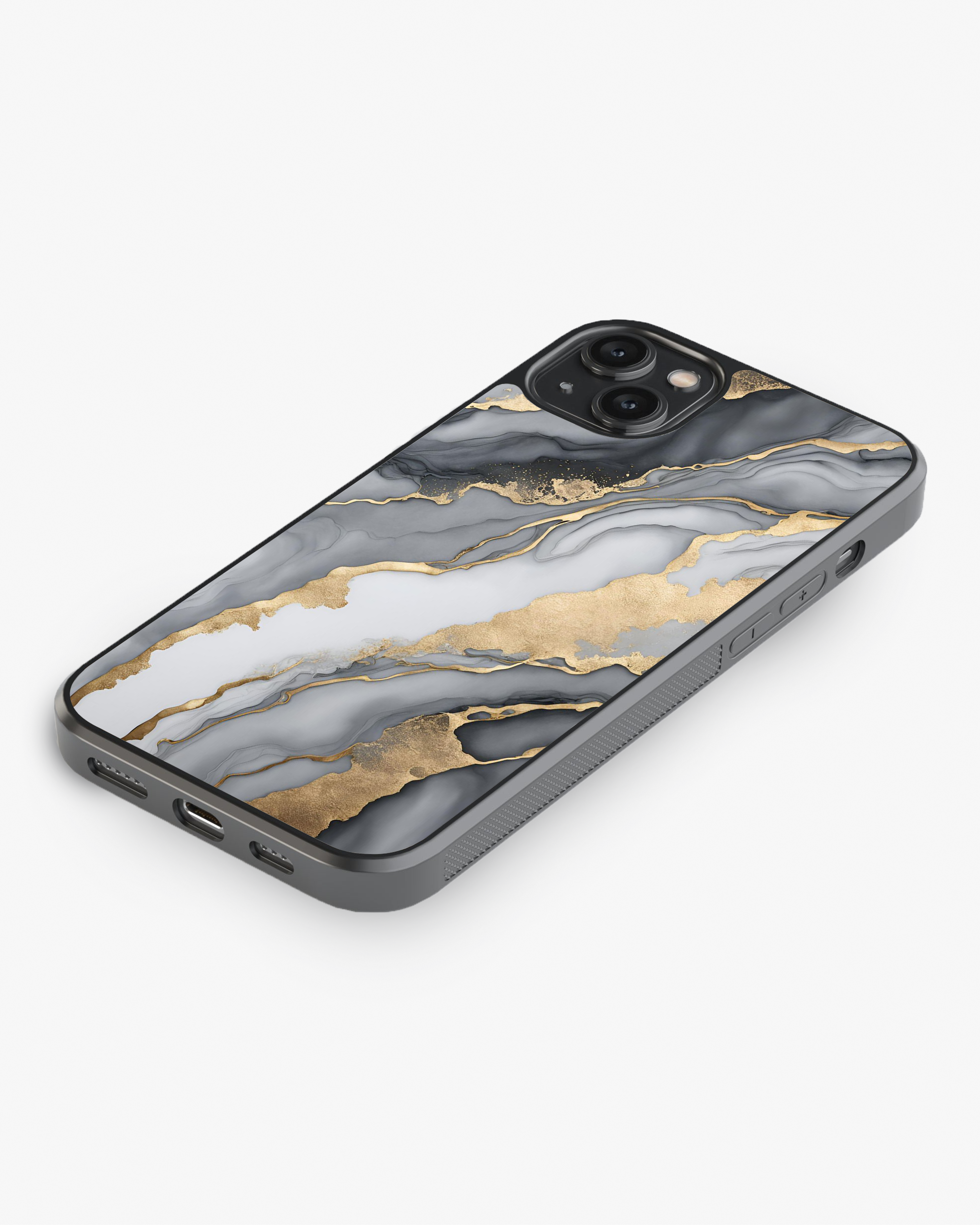 Silver Luxe Marble – Gold Vein Luxury Case Cover Glass Case