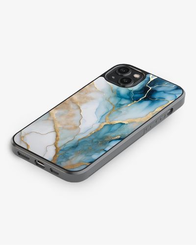 Ocean Luxe – Blue & Gold  Luxury Marble Case Cover Glass Case