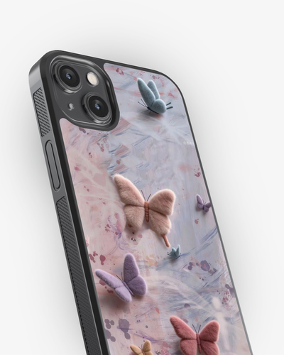 Pastel 3D Butterfly Plush Aesthetic Premium Case Cover Glass Case