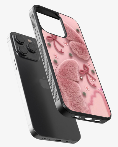 Pink Plush Butterfly & Bow Aesthetic Premium Case Cover Glass Case
