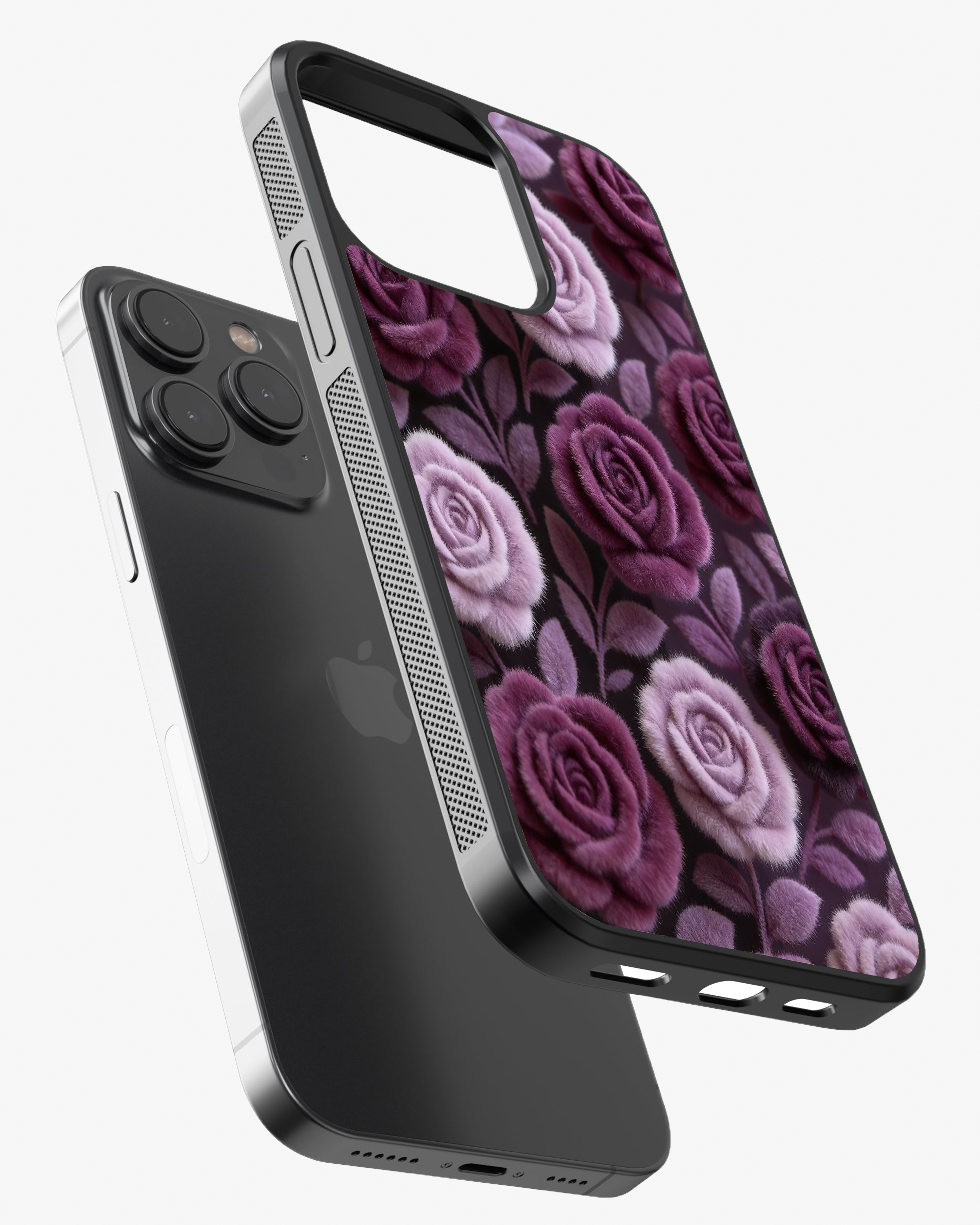 Velvet Purple Rose Floral – Luxury Aesthetic Case Cover Glass Case