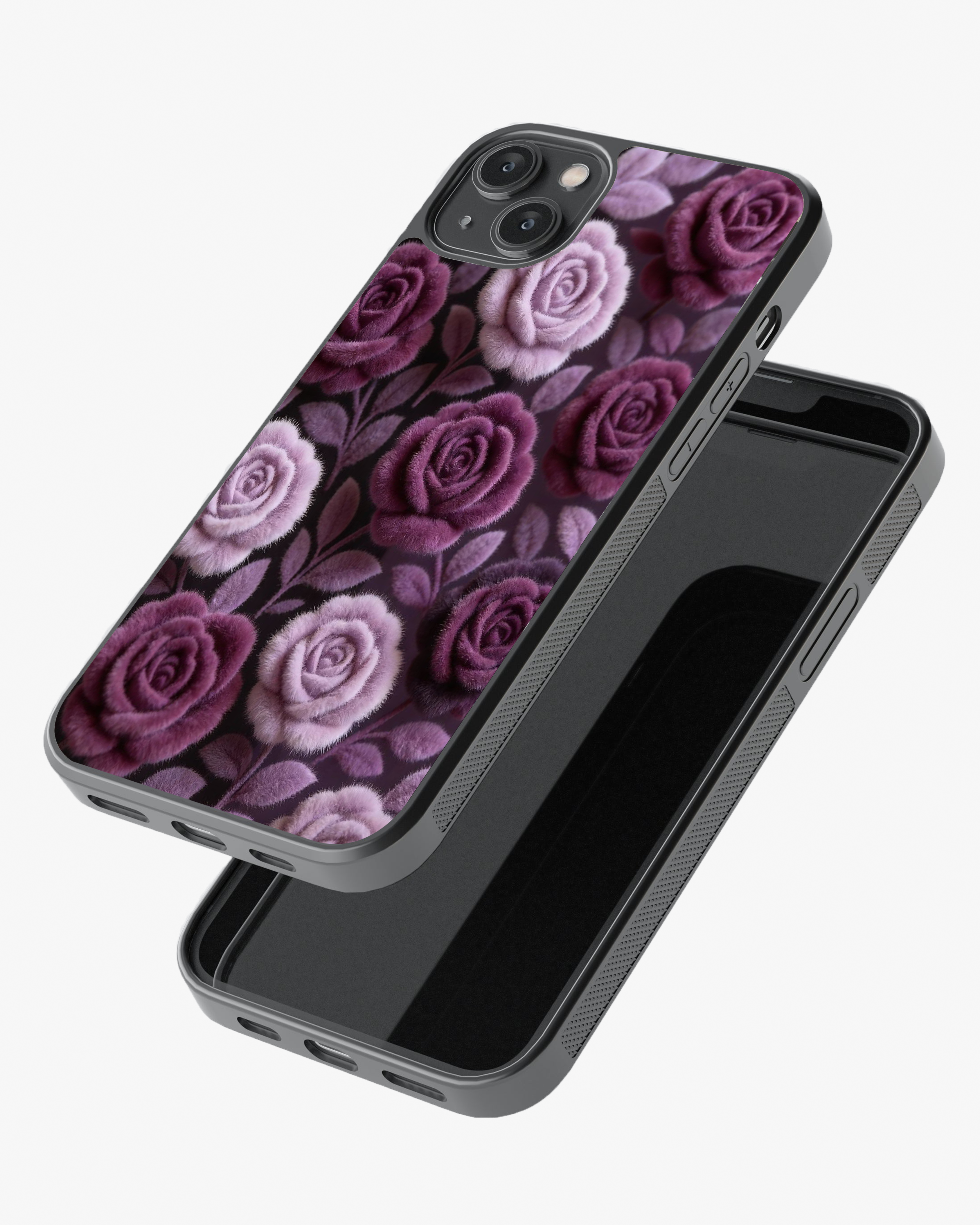 Velvet Purple Rose Floral – Luxury Aesthetic Case Cover Glass Case