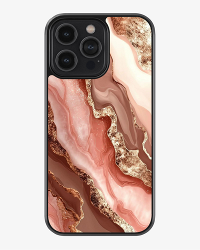 Luxury Rose Gold Marble Case Cover Glass Case